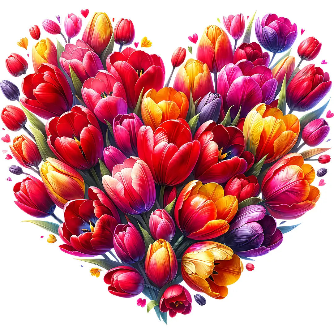Bügelbild Tulpenzauber Blütenherz - S