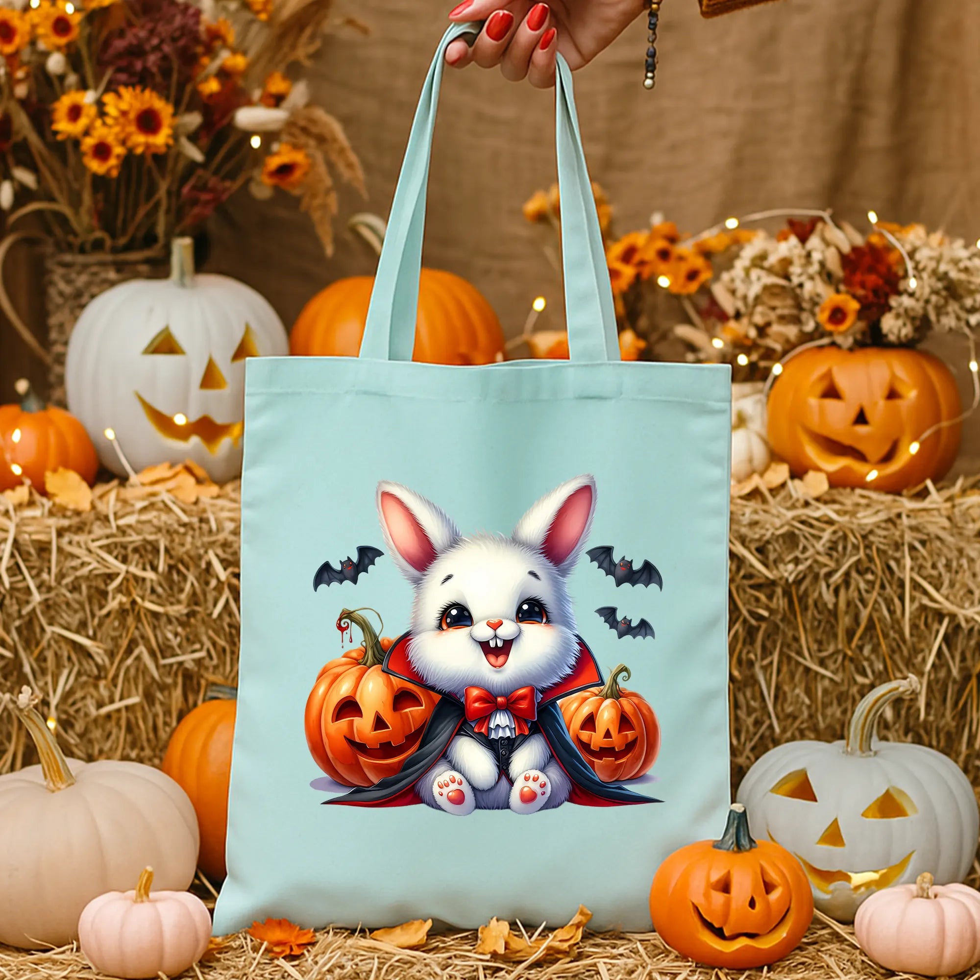 Bügelbild Vampir Hase Kuschelfang