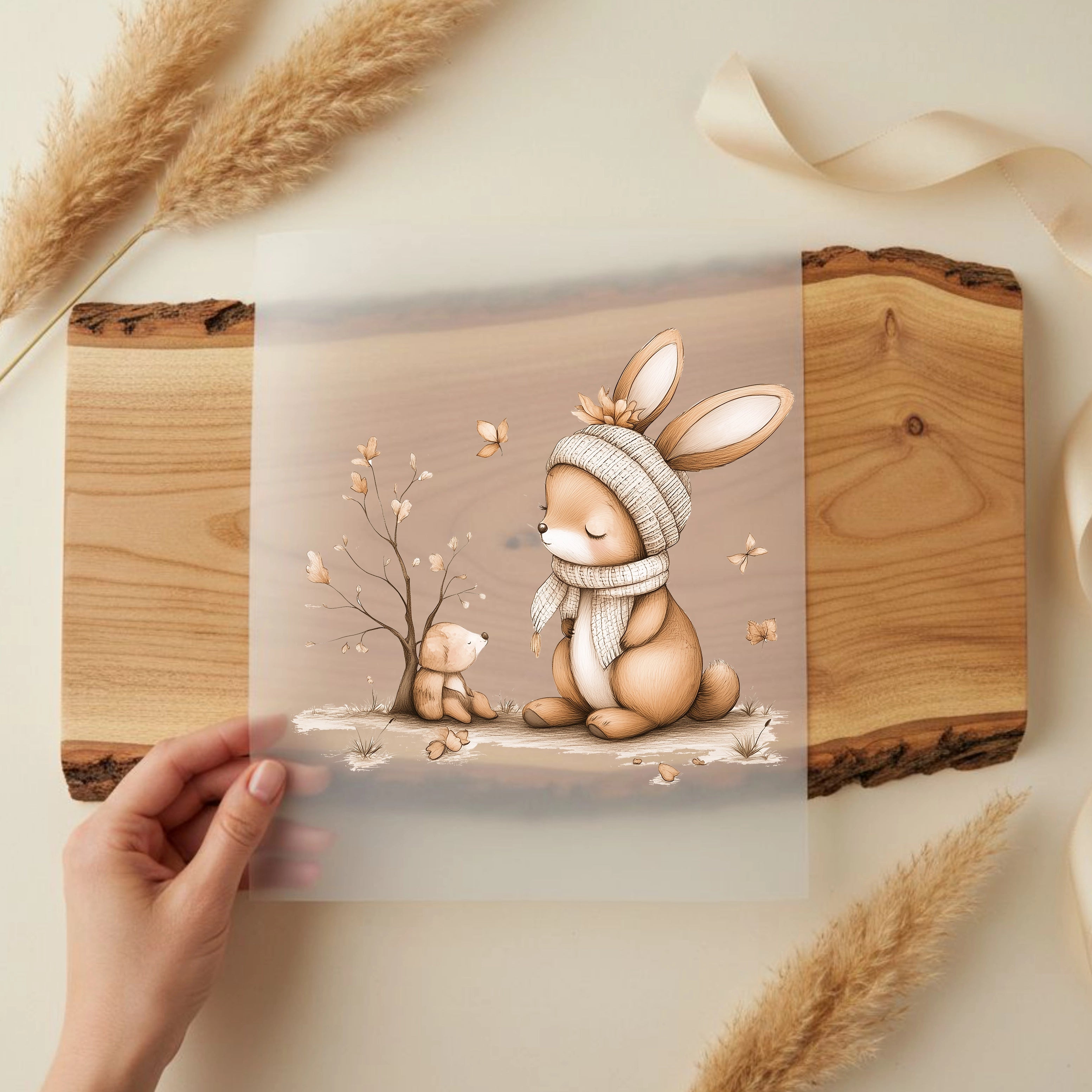 Bügelbild Waldtierchen Hase Seelenfreund