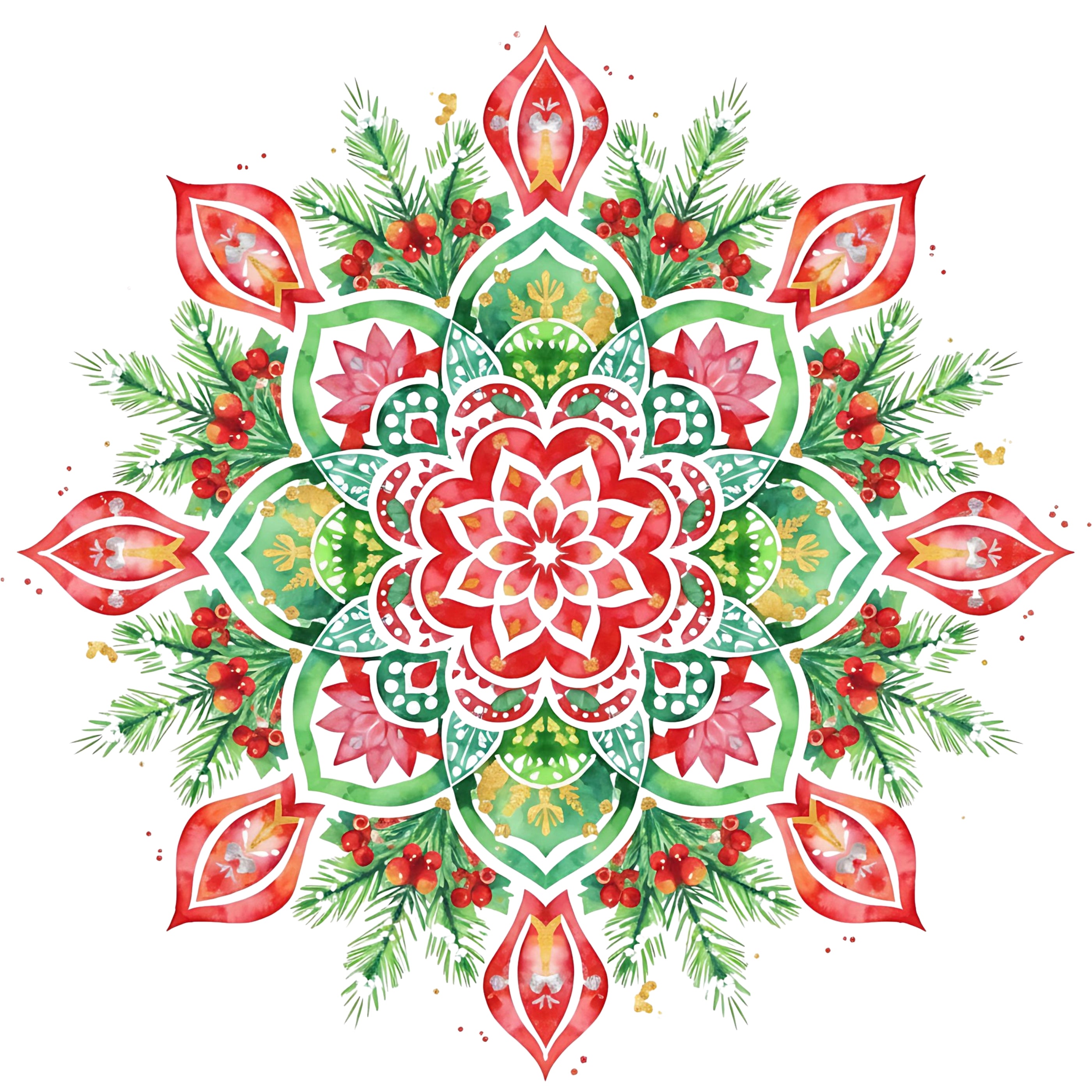 Bügelbild Weihnachtliches Mandala