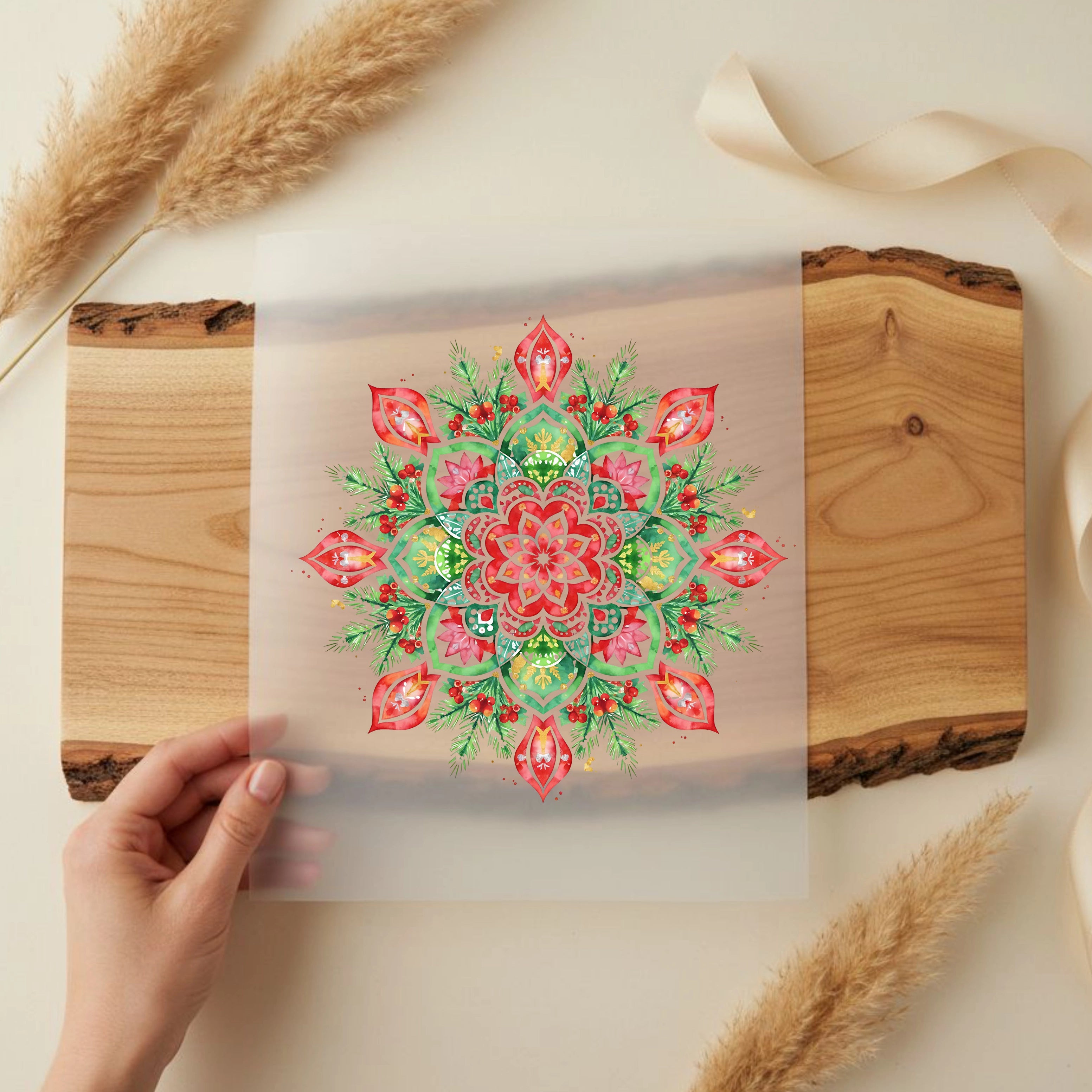 Bügelbild Weihnachtliches Mandala