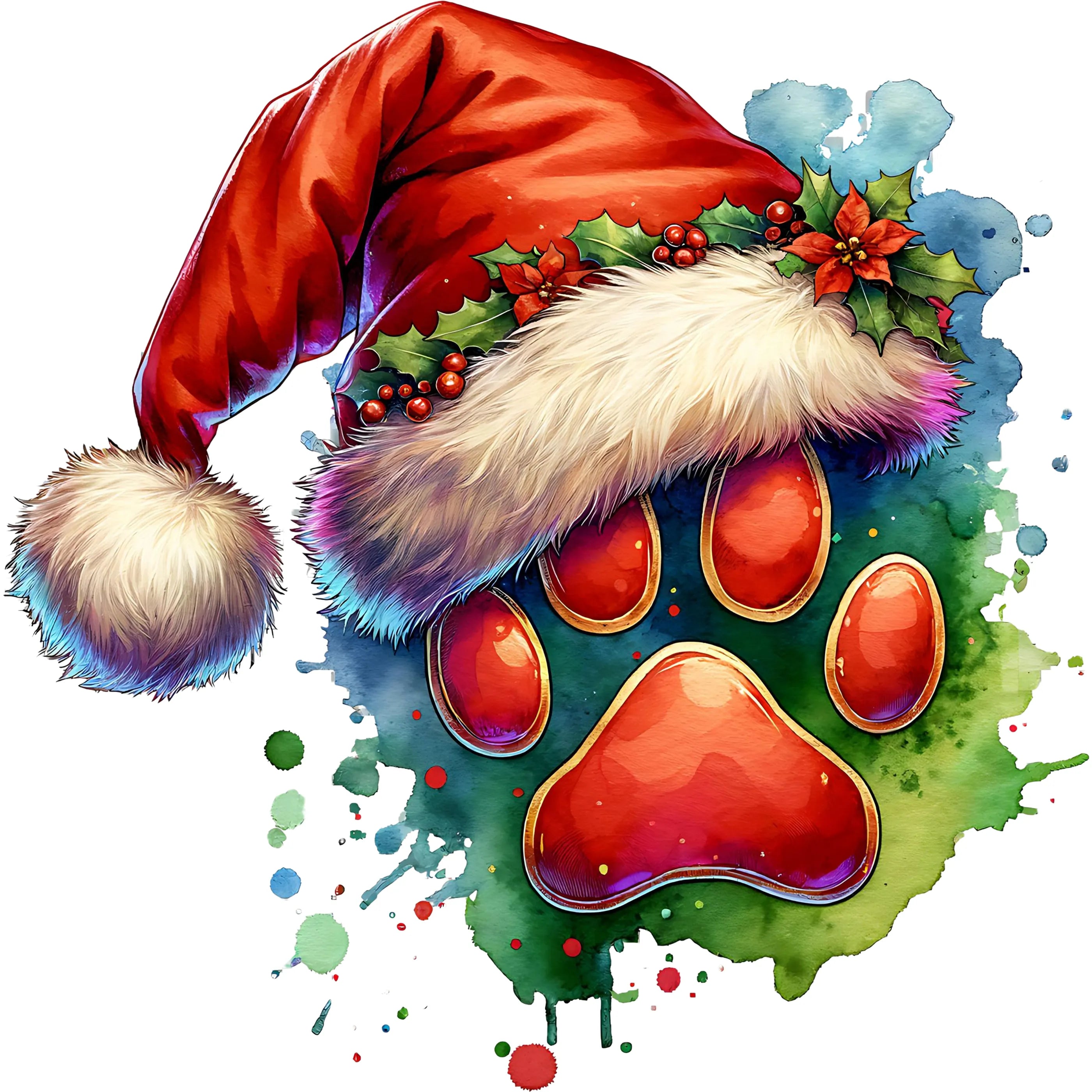 Bügelbild Weihnachts Pfote Merry Paw