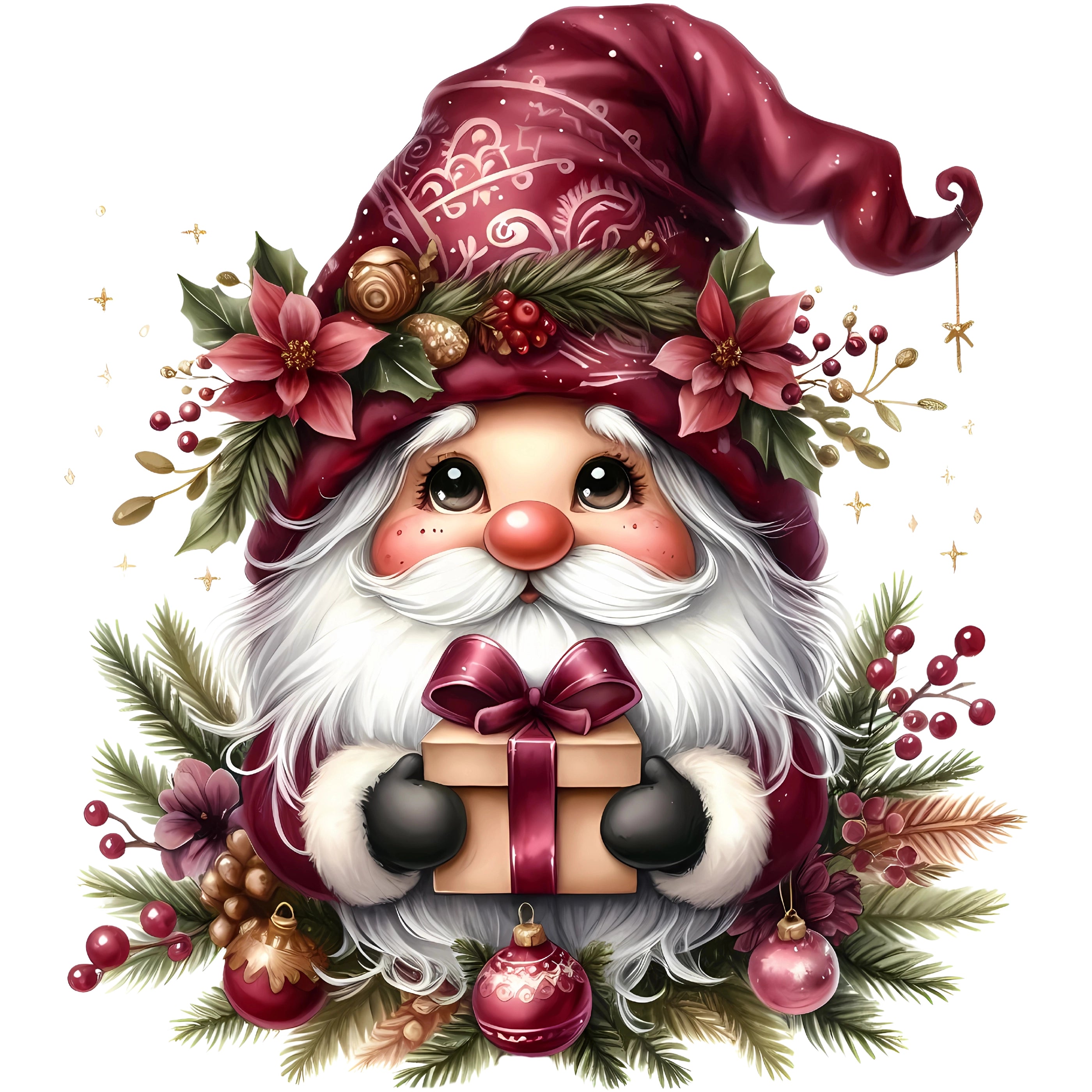 Bügelbild Weihnachts Wichtel Schenki