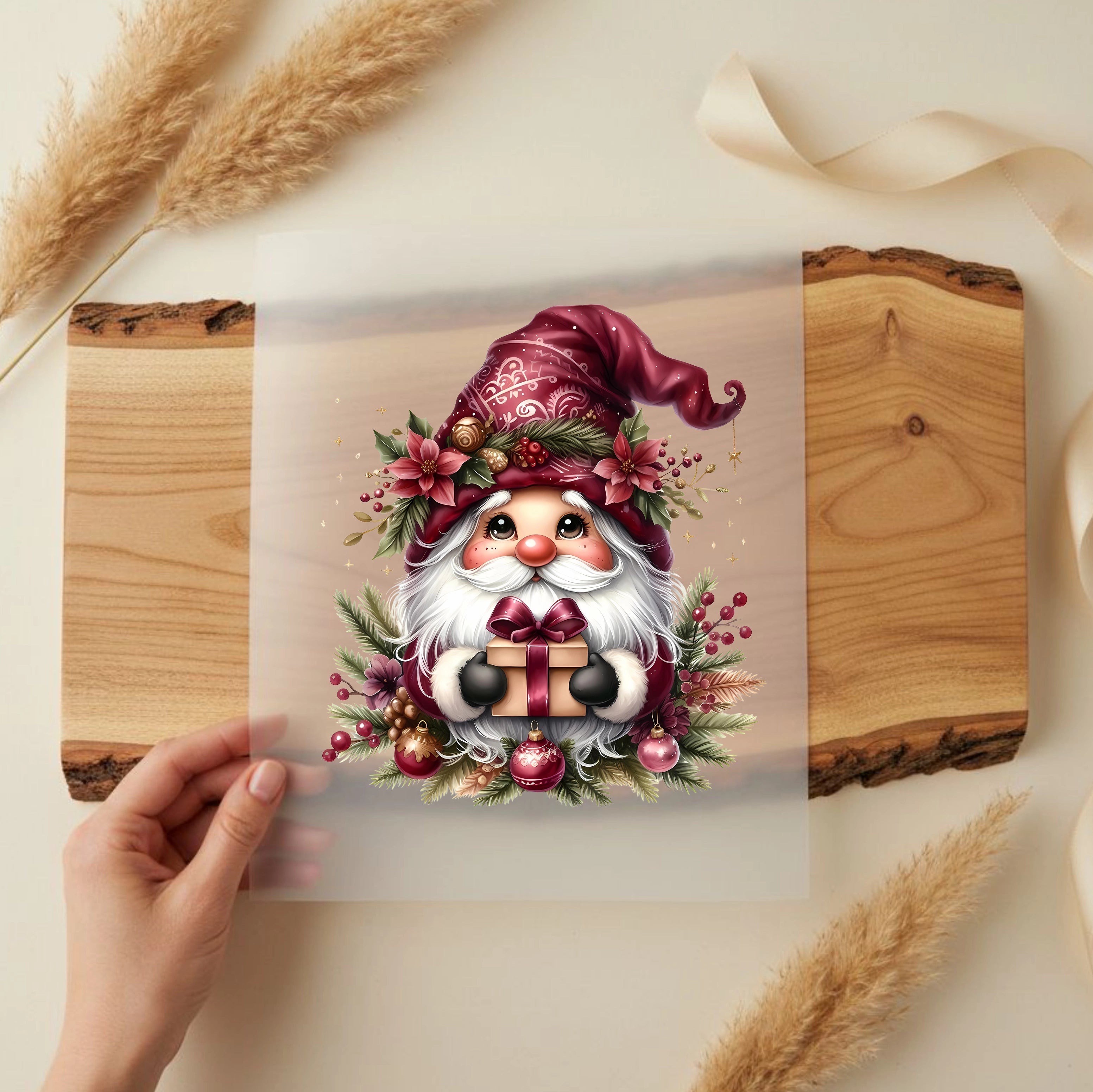 Bügelbild Weihnachts Wichtel Schenki