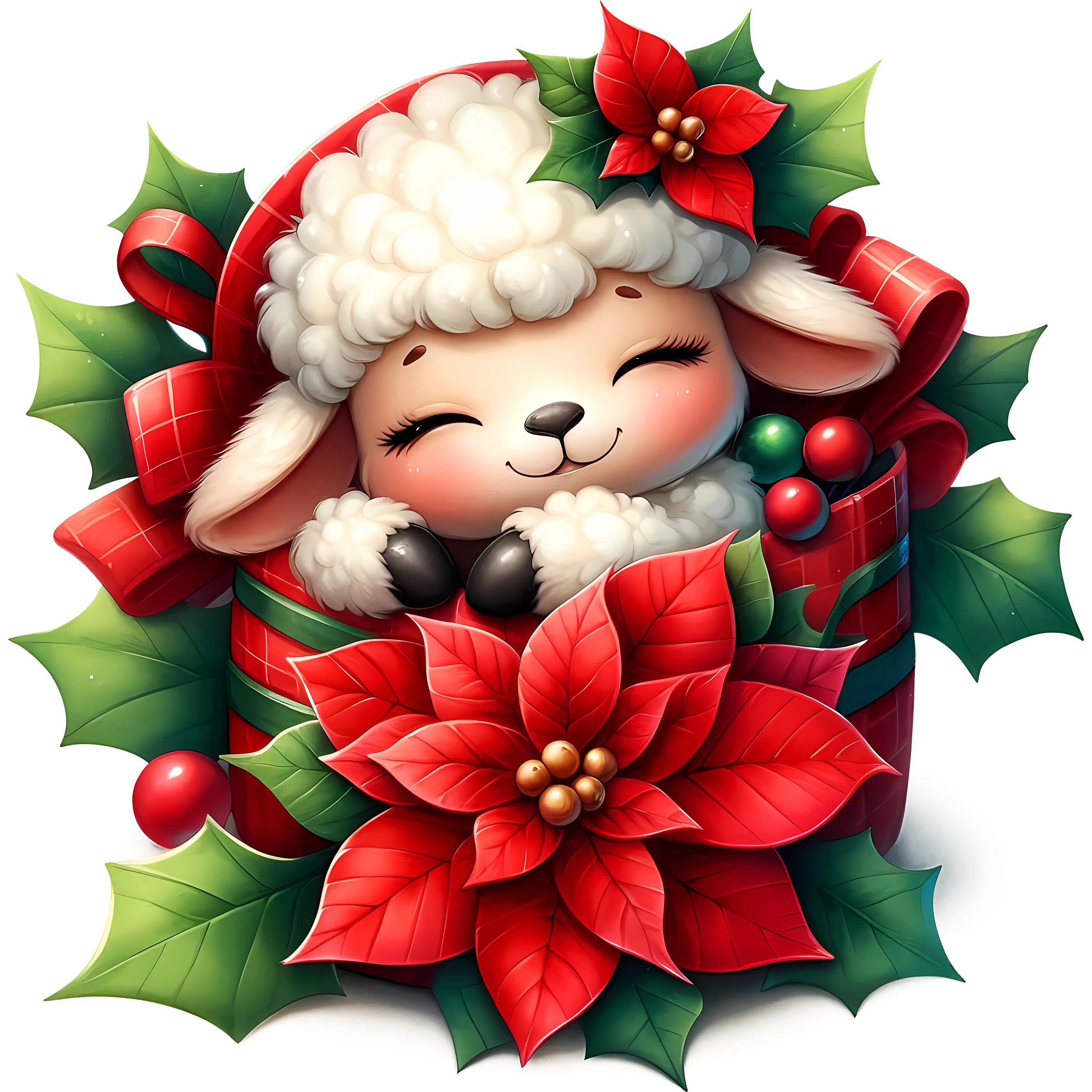 Bügelbild Weihnachts Wolli