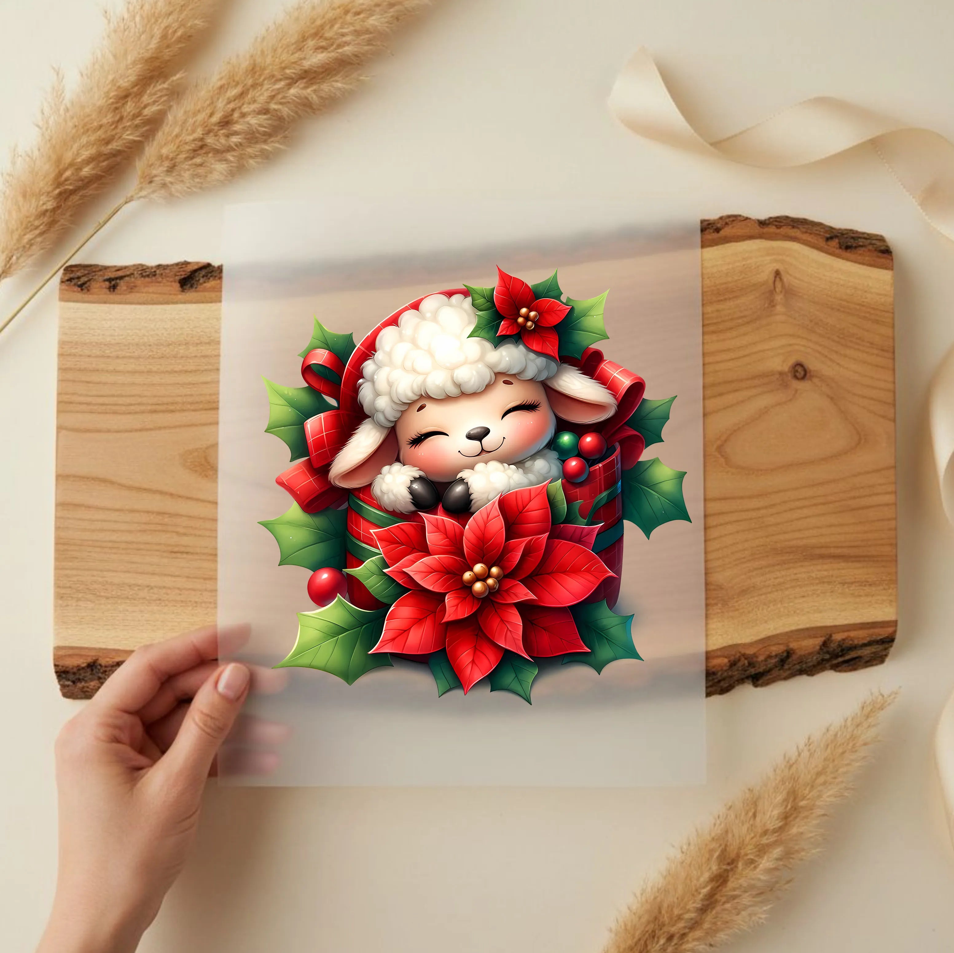 Bügelbild Weihnachts Wolli