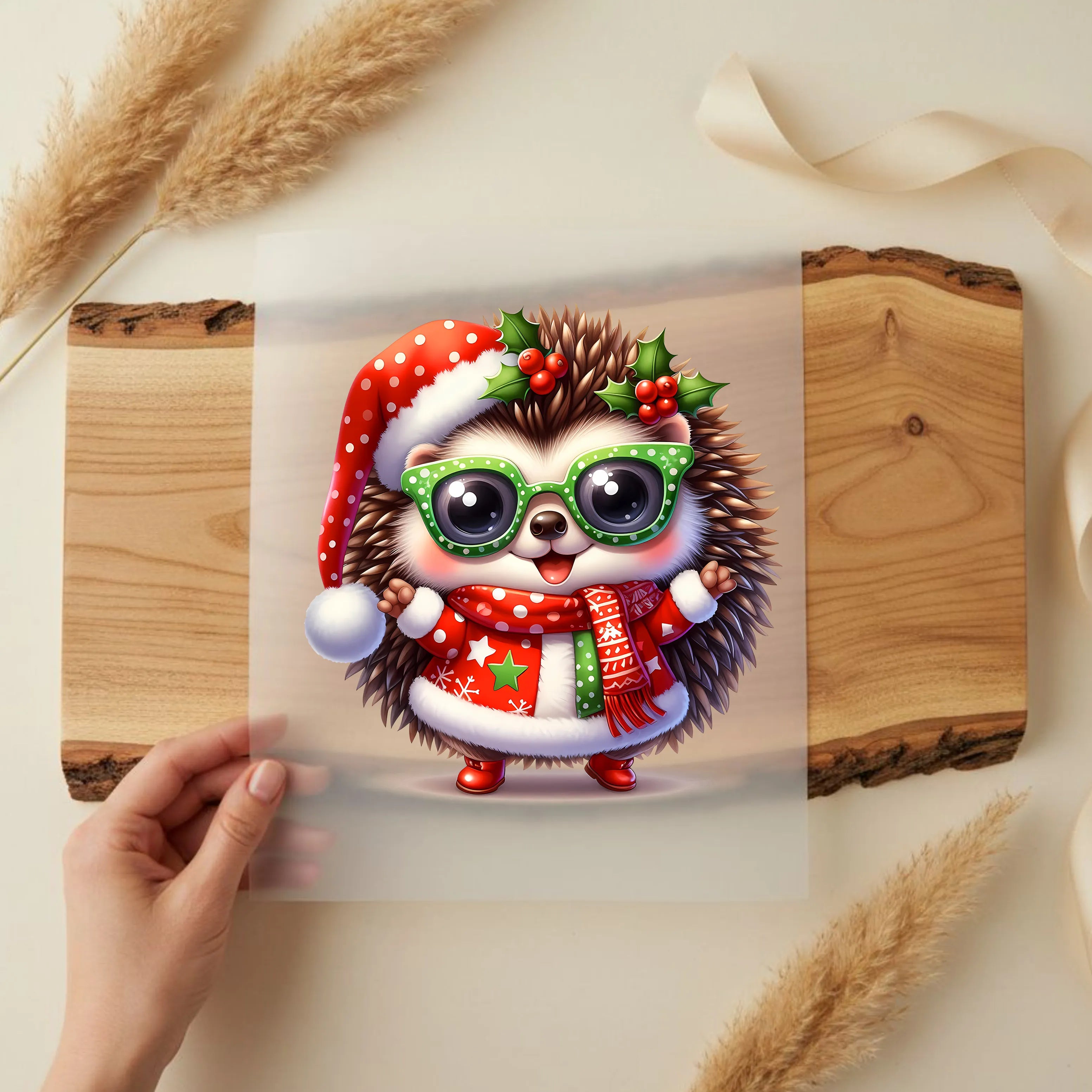 Bügelbild Weihnachtsigel Funky