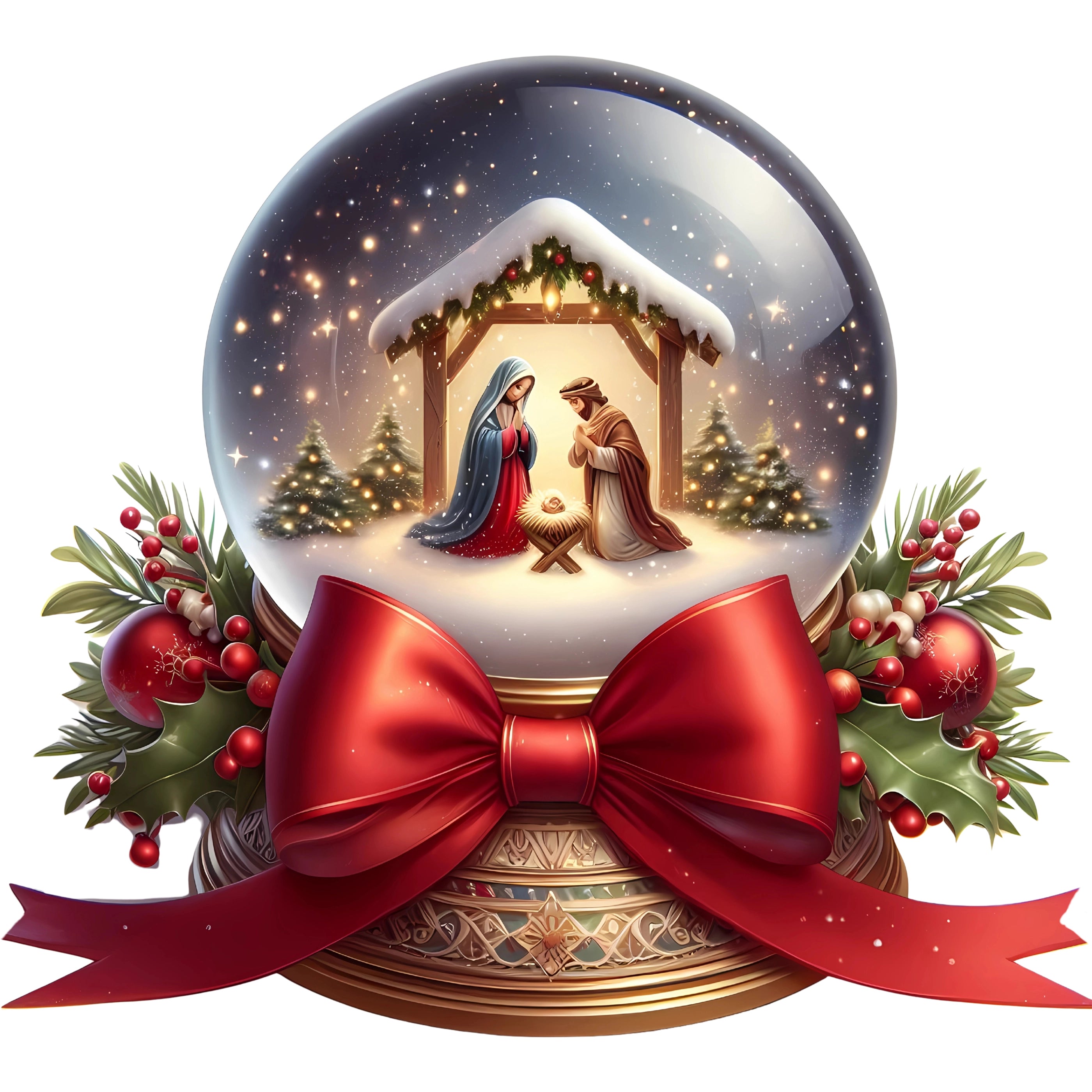 Bügelbild Weihnachtskugel Heilige Nacht