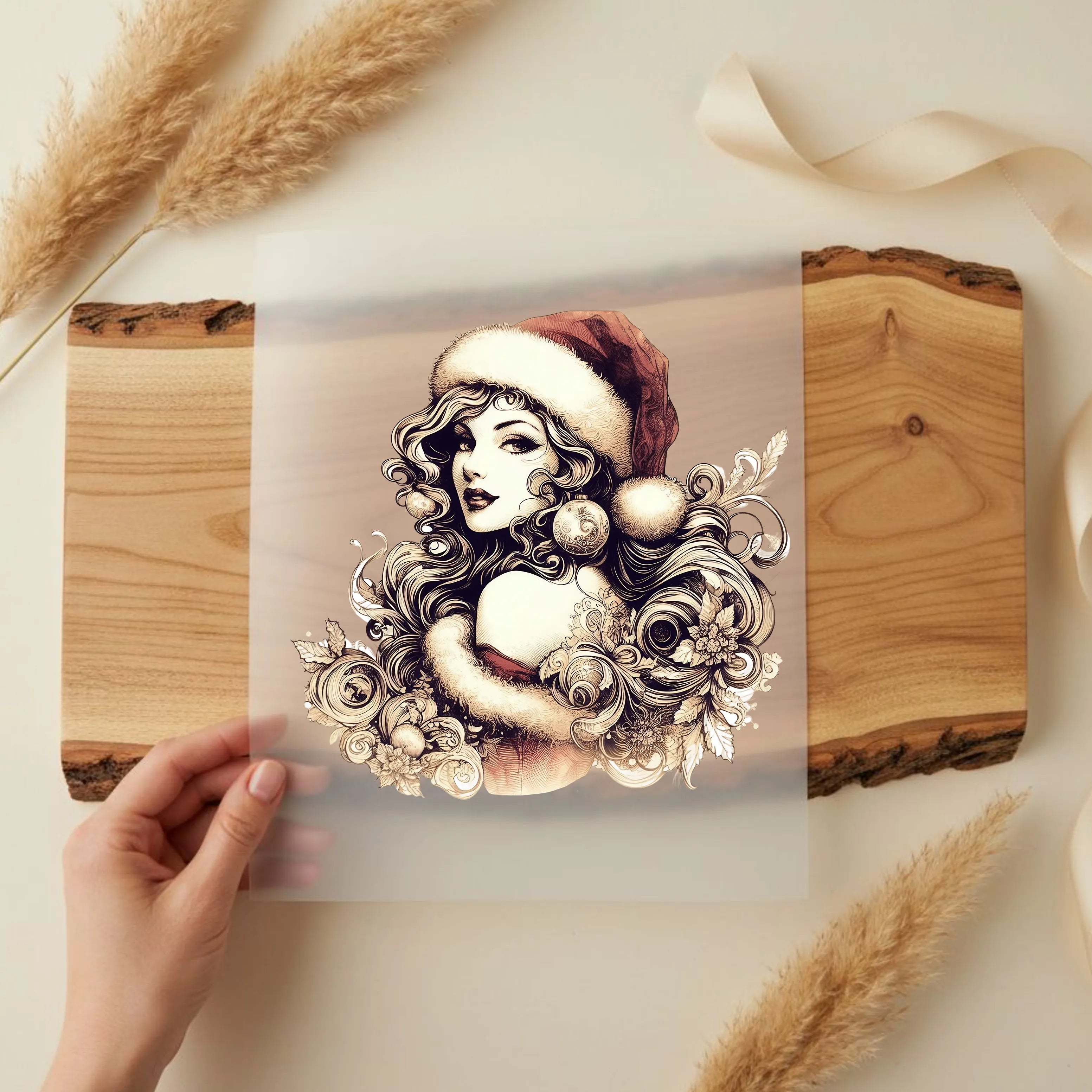 Bügelbild Weihnachtslady Glanzzeit