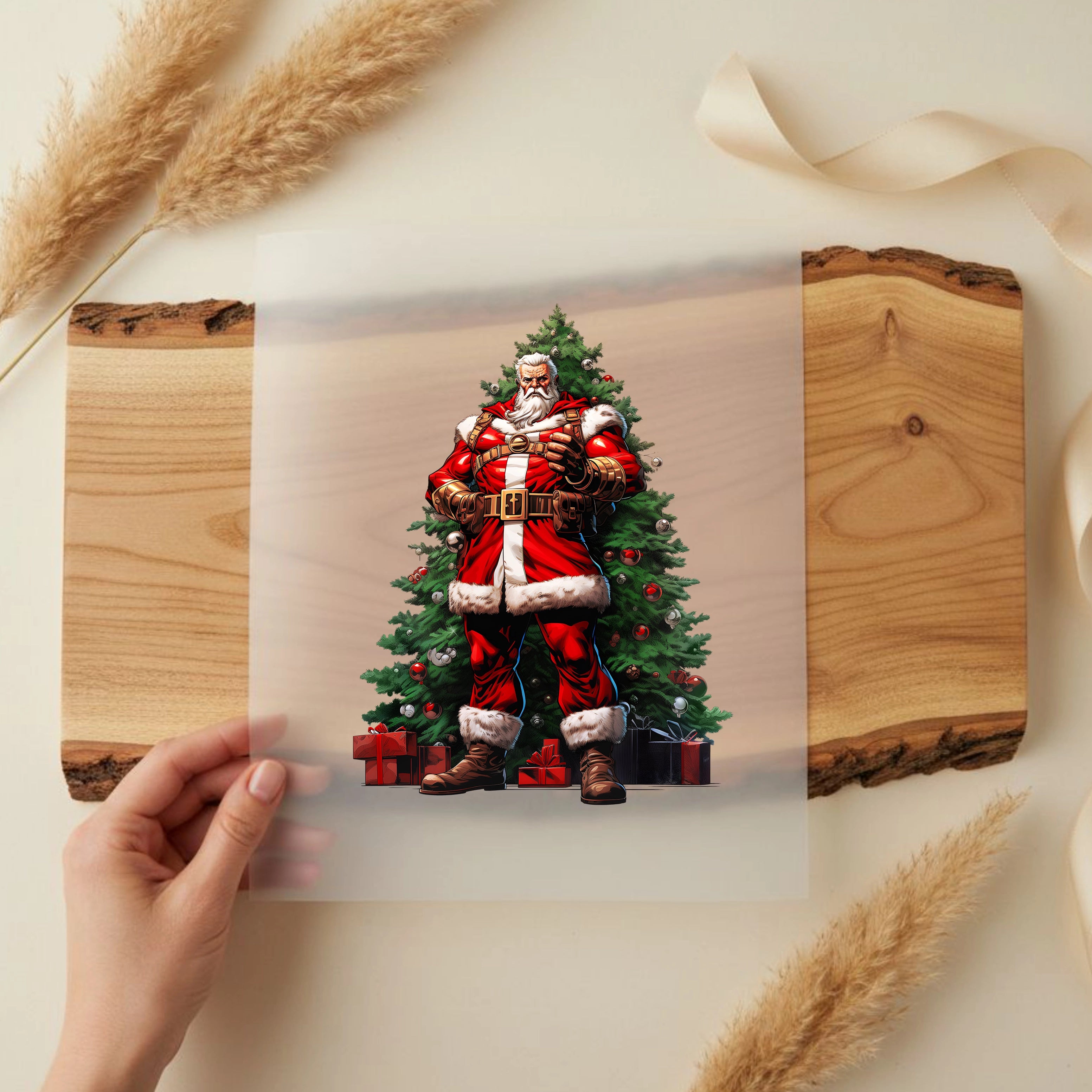 Bügelbild Weihnachtsmann der Held