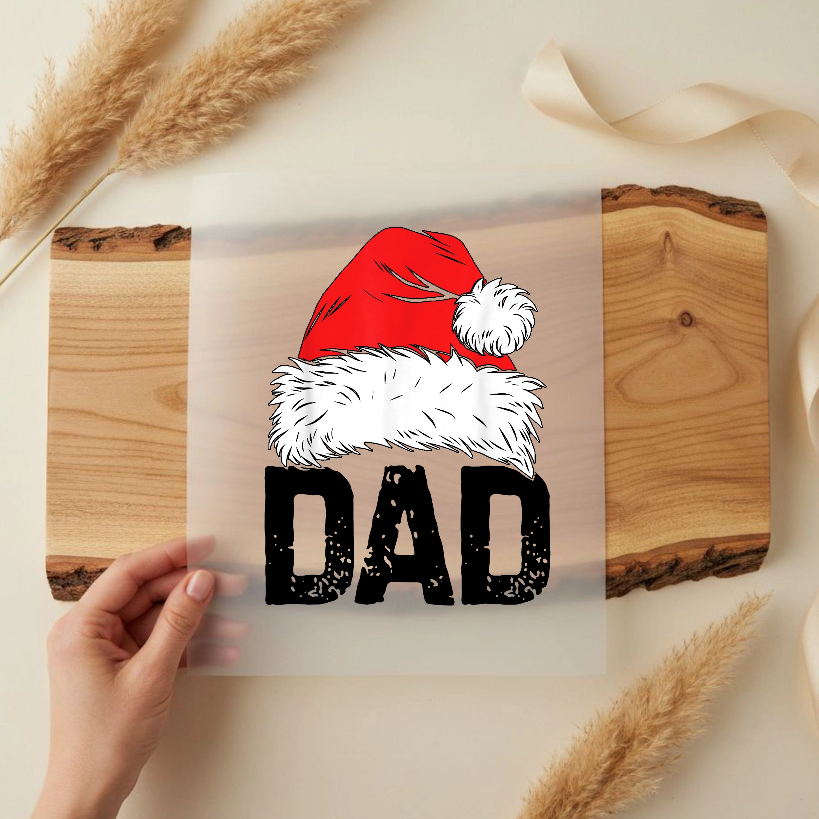 Bügelbild Weihnachtsmütze Familie Dad