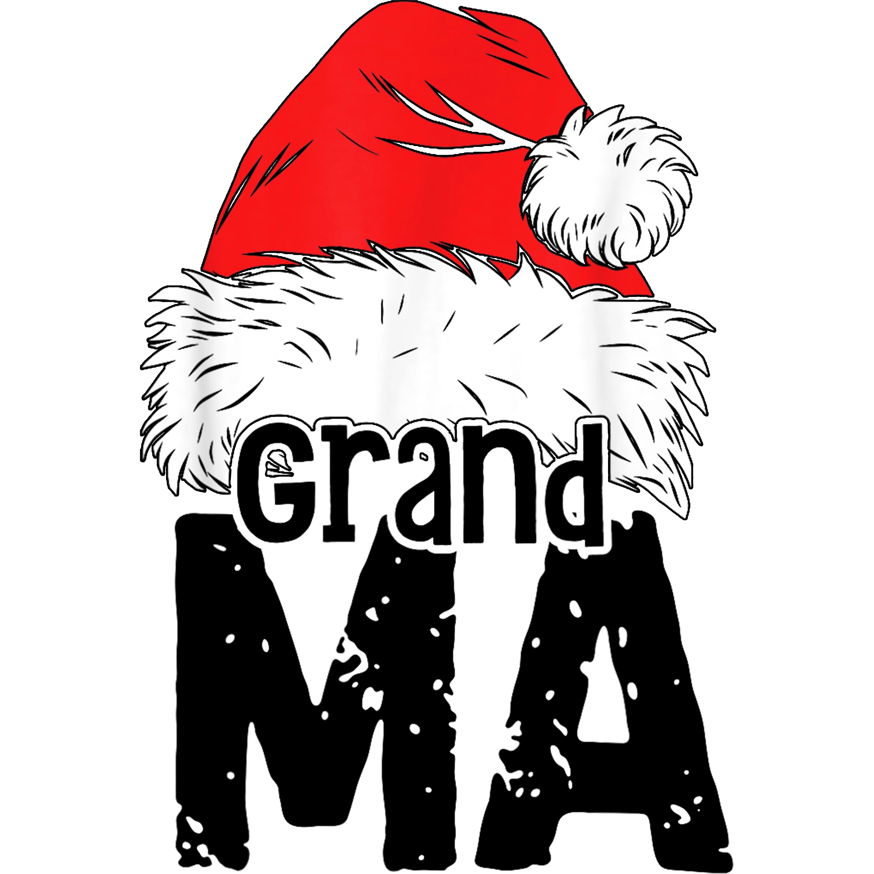 Bügelbild Weihnachtsmütze Familie Grandma