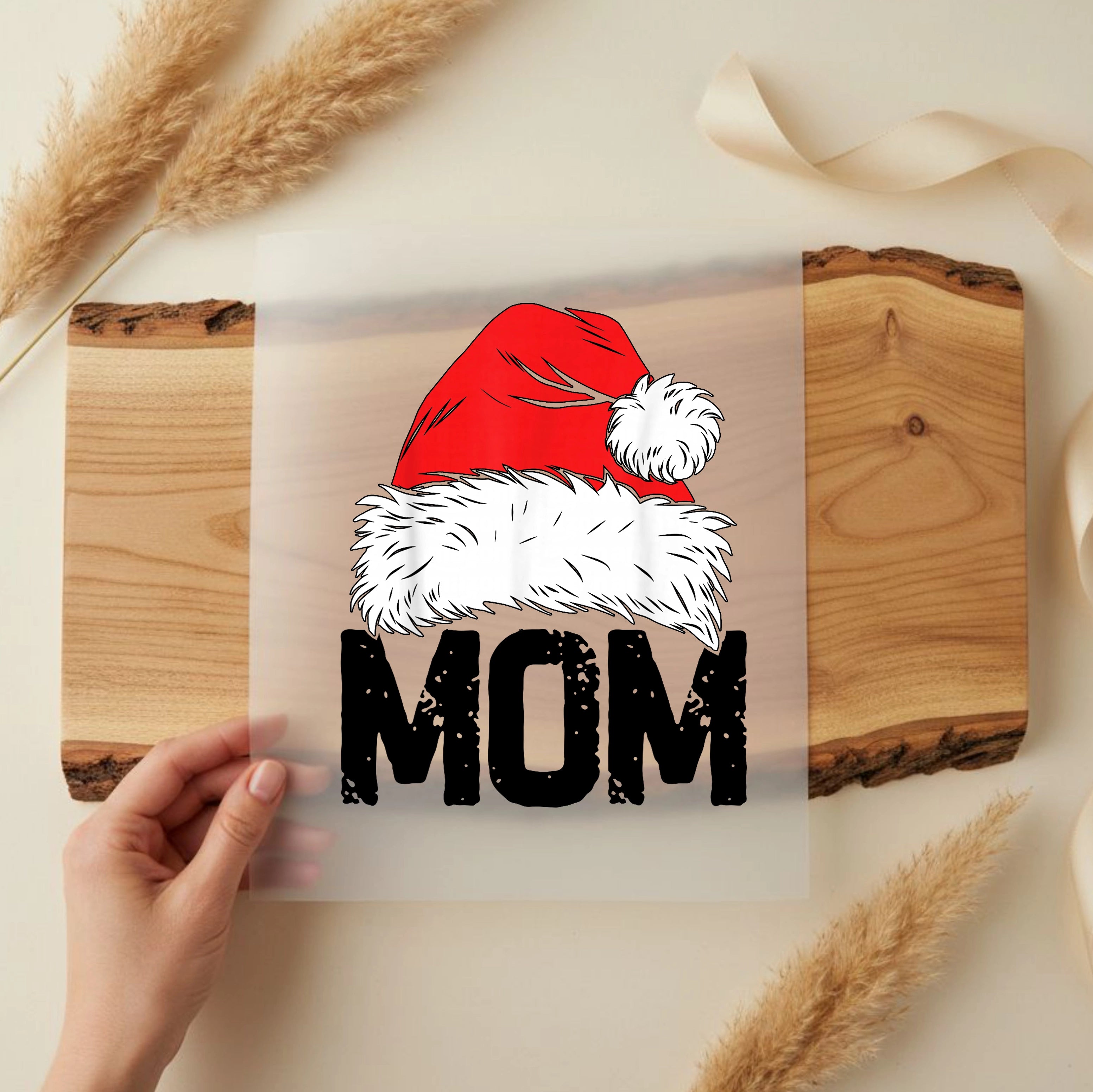 Bügelbild Weihnachtsmütze Familie Mom