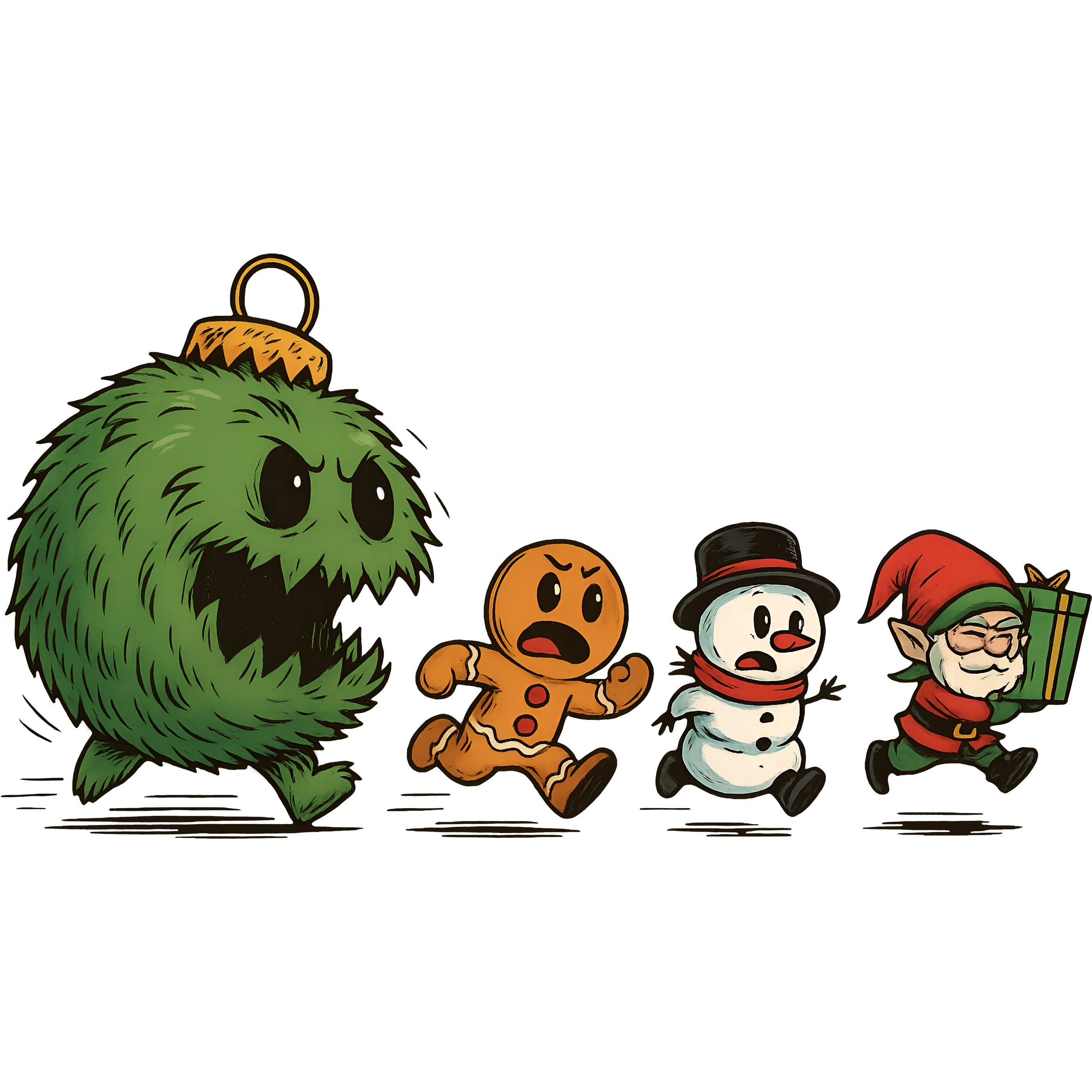 Bügelbild Weihnachts Rennen