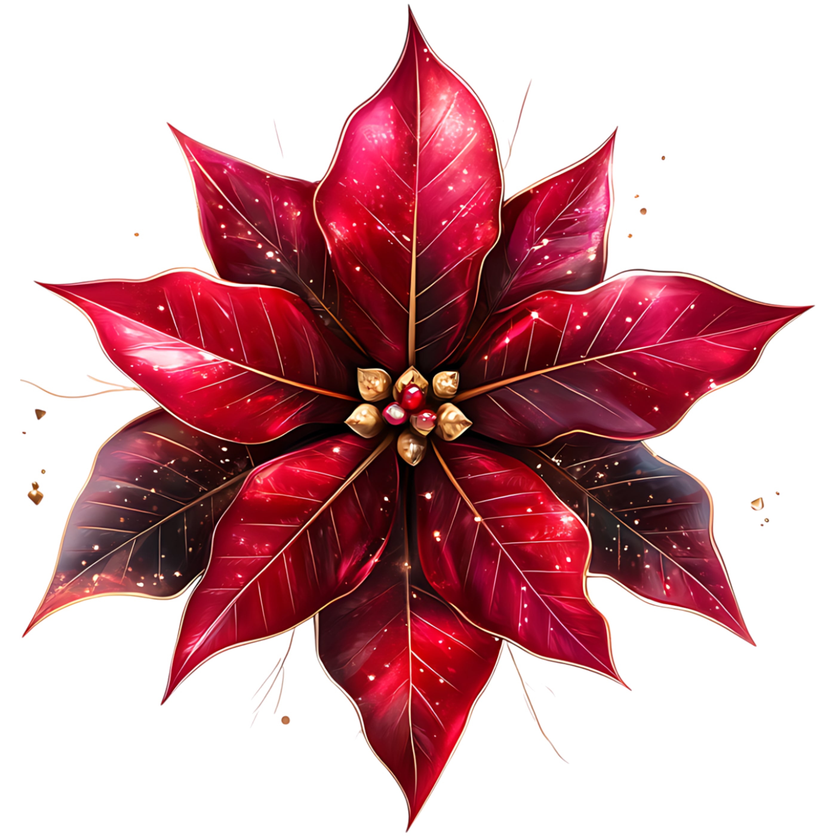 Bügelbild Weihnachtsstern Rotfunkel