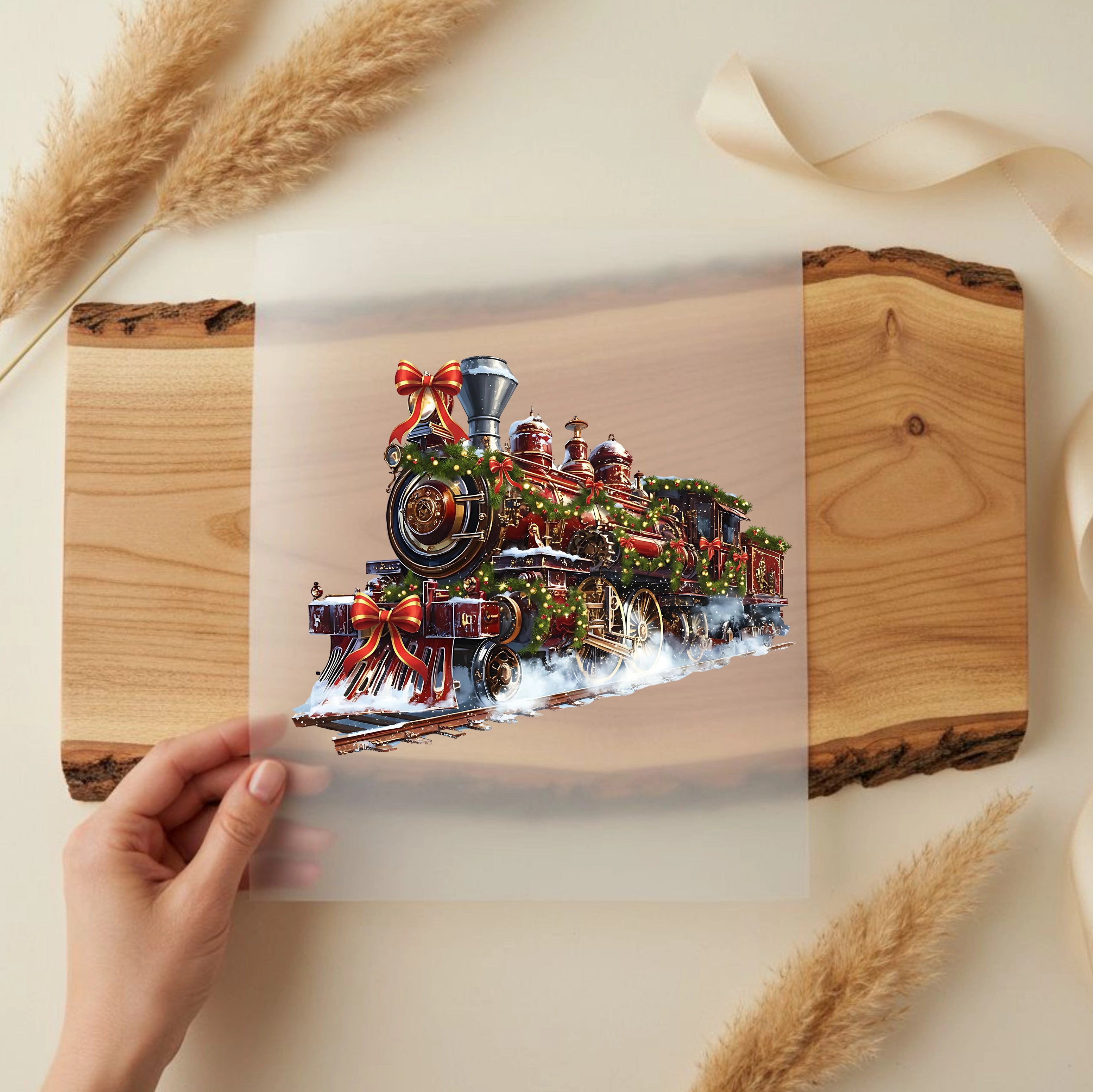 Bügelbild Weihnachtszug