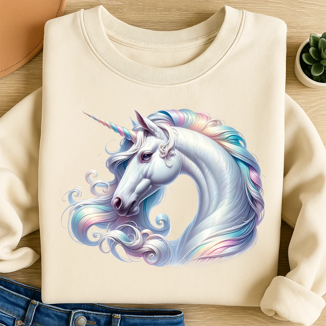 Bügelbild Weißes Regenbogen Einhorn