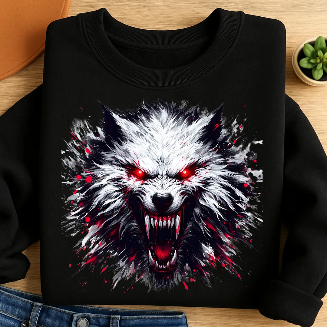 Bügelbild Werwolf Rotauge