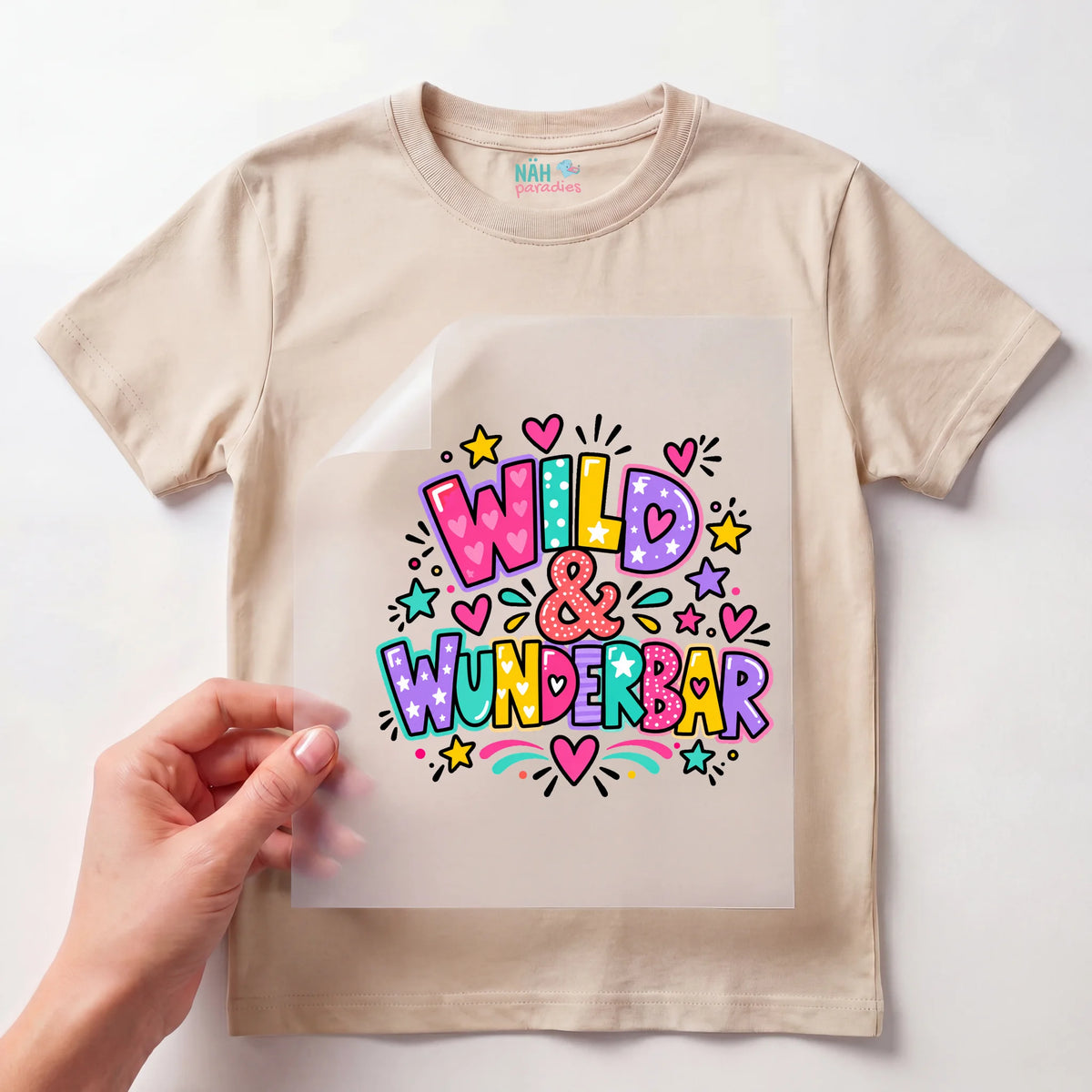 Bügelbild Wild und Wunderbar Herzen