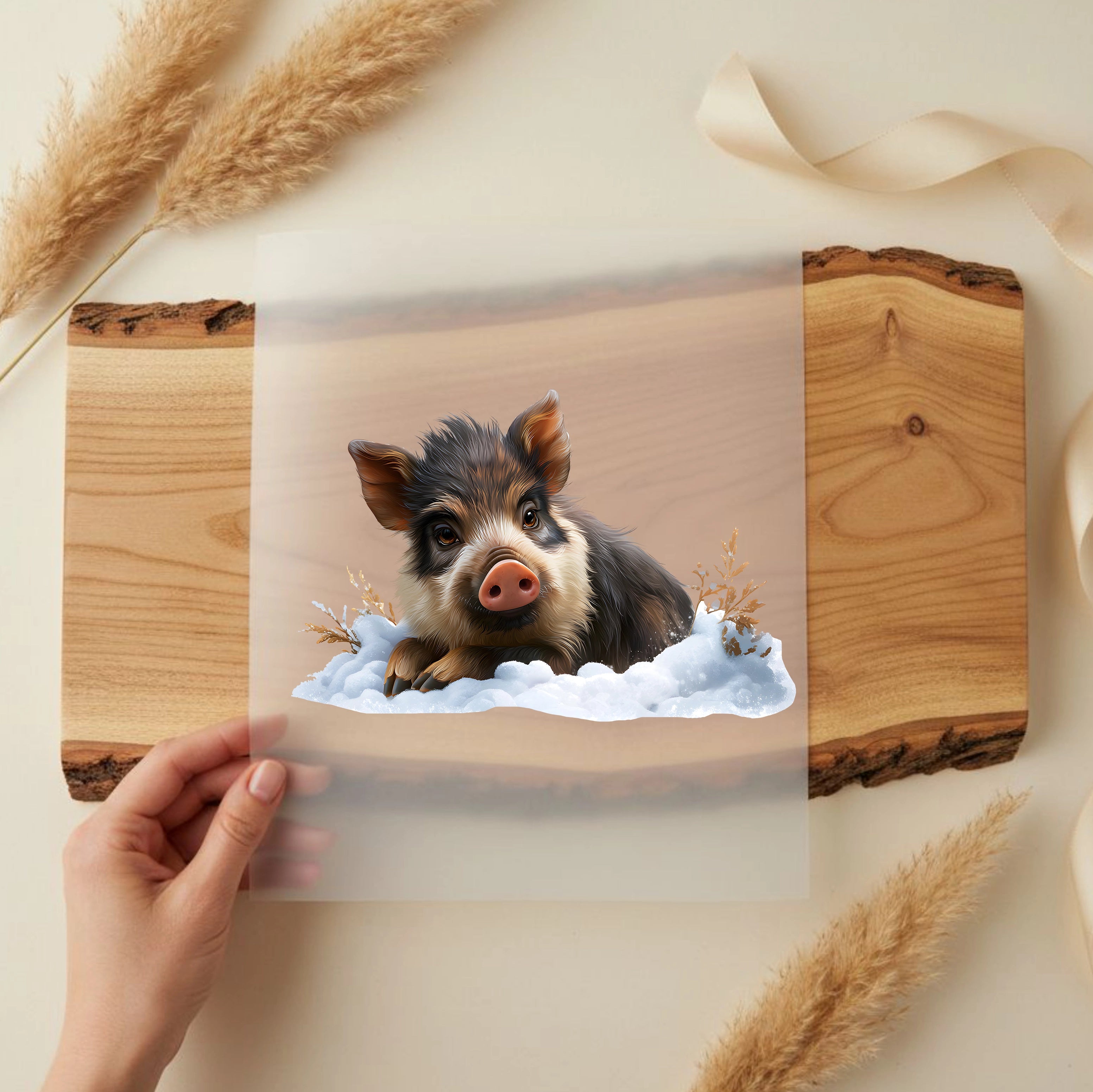 Bügelbild Wildschwein Schneeschnute