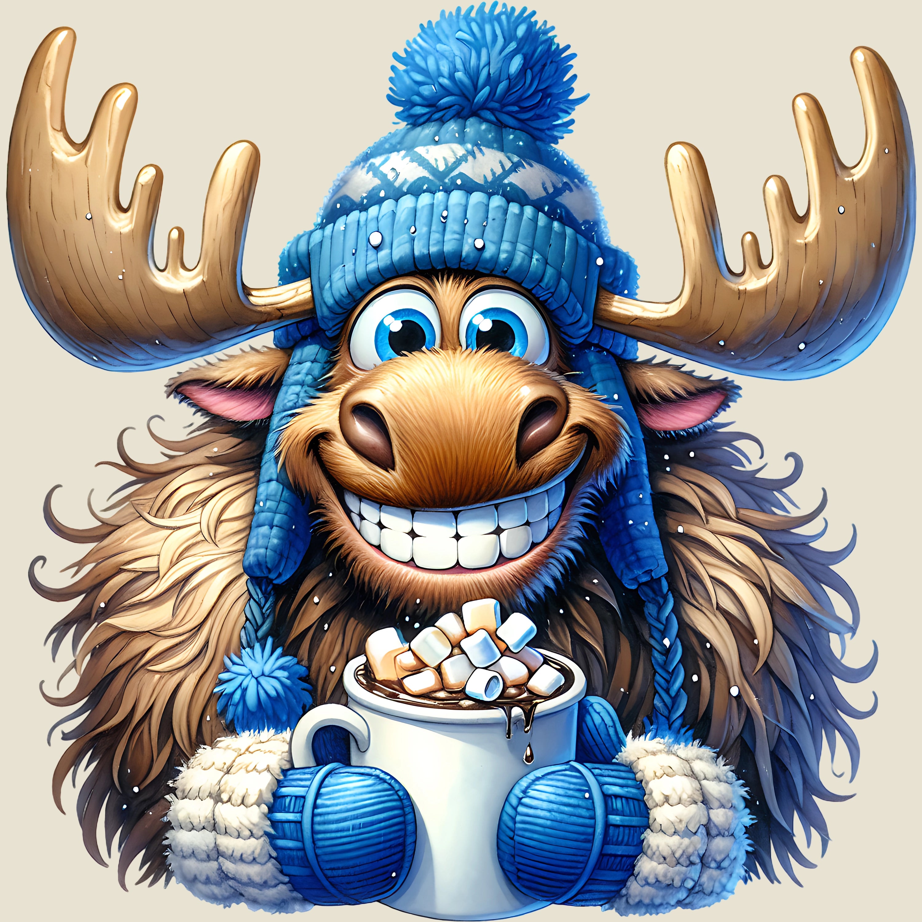 Bügelbild Winter Elch Kakaoliebe