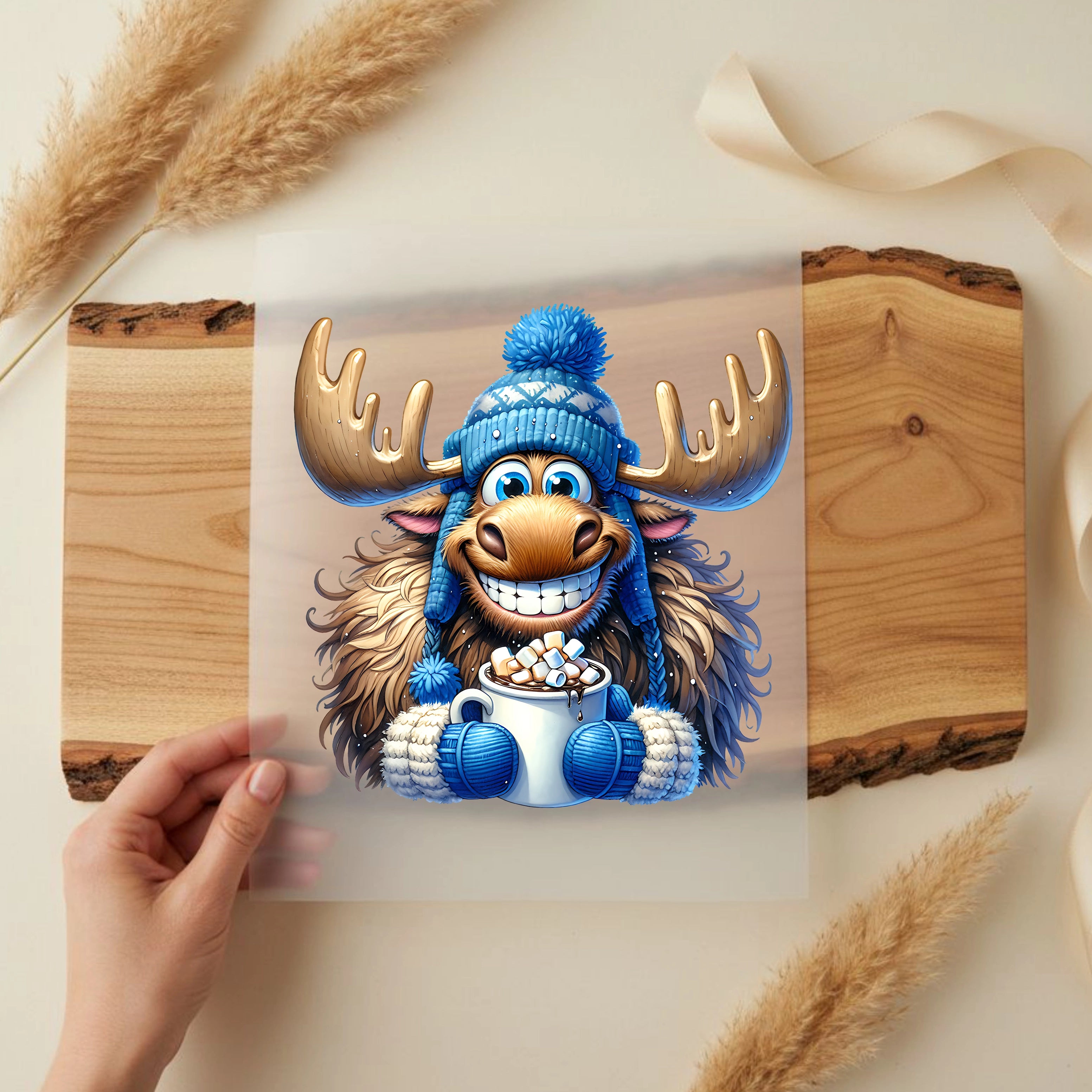 Bügelbild Winter Elch Kakaoliebe