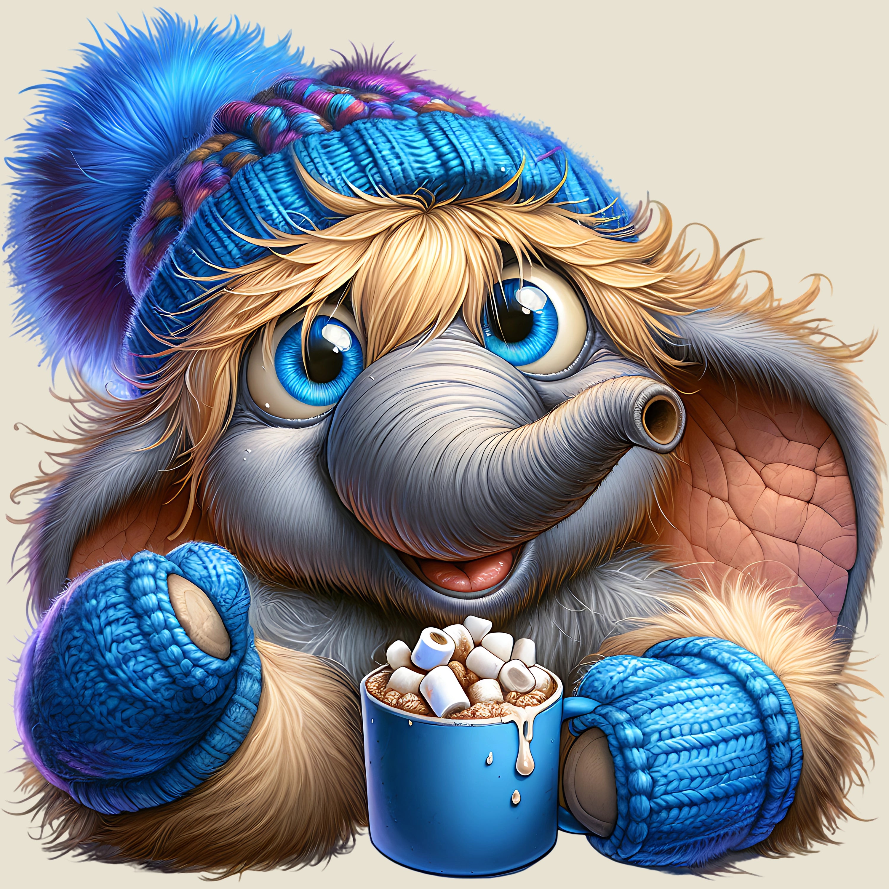 Bügelbild Winter Elefant Emil