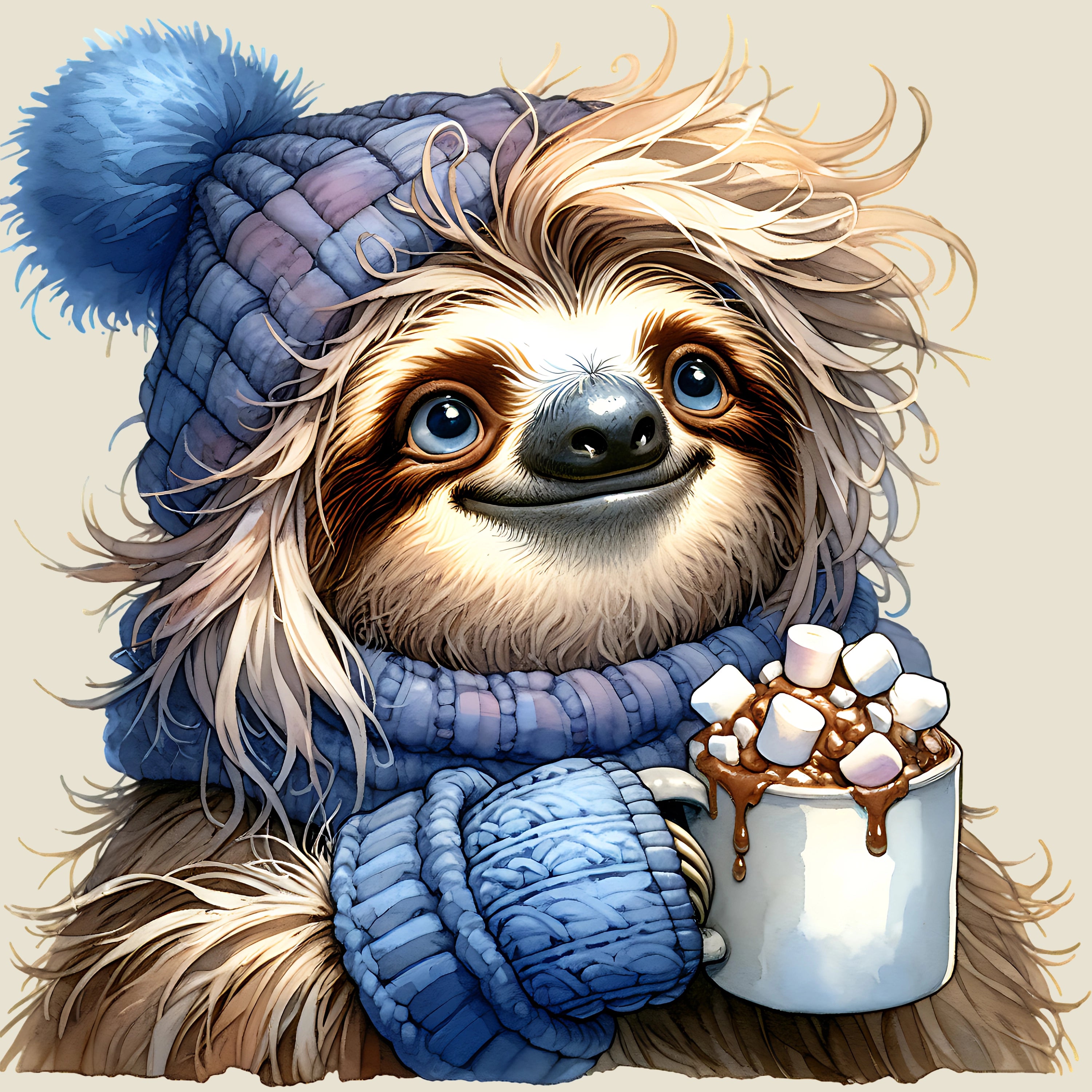 Bügelbild Winter Faultier Fiete