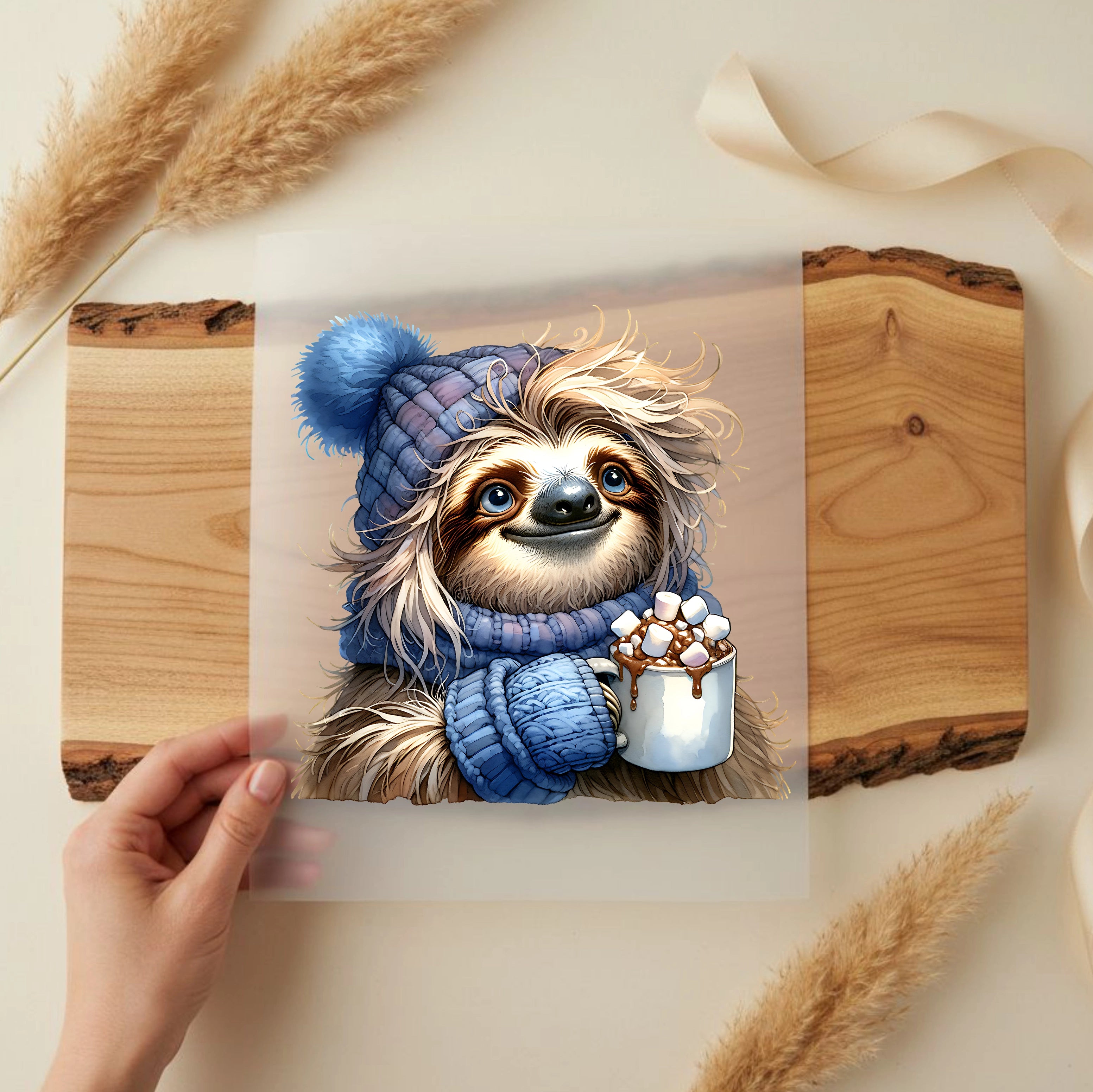 Bügelbild Winter Faultier Fiete