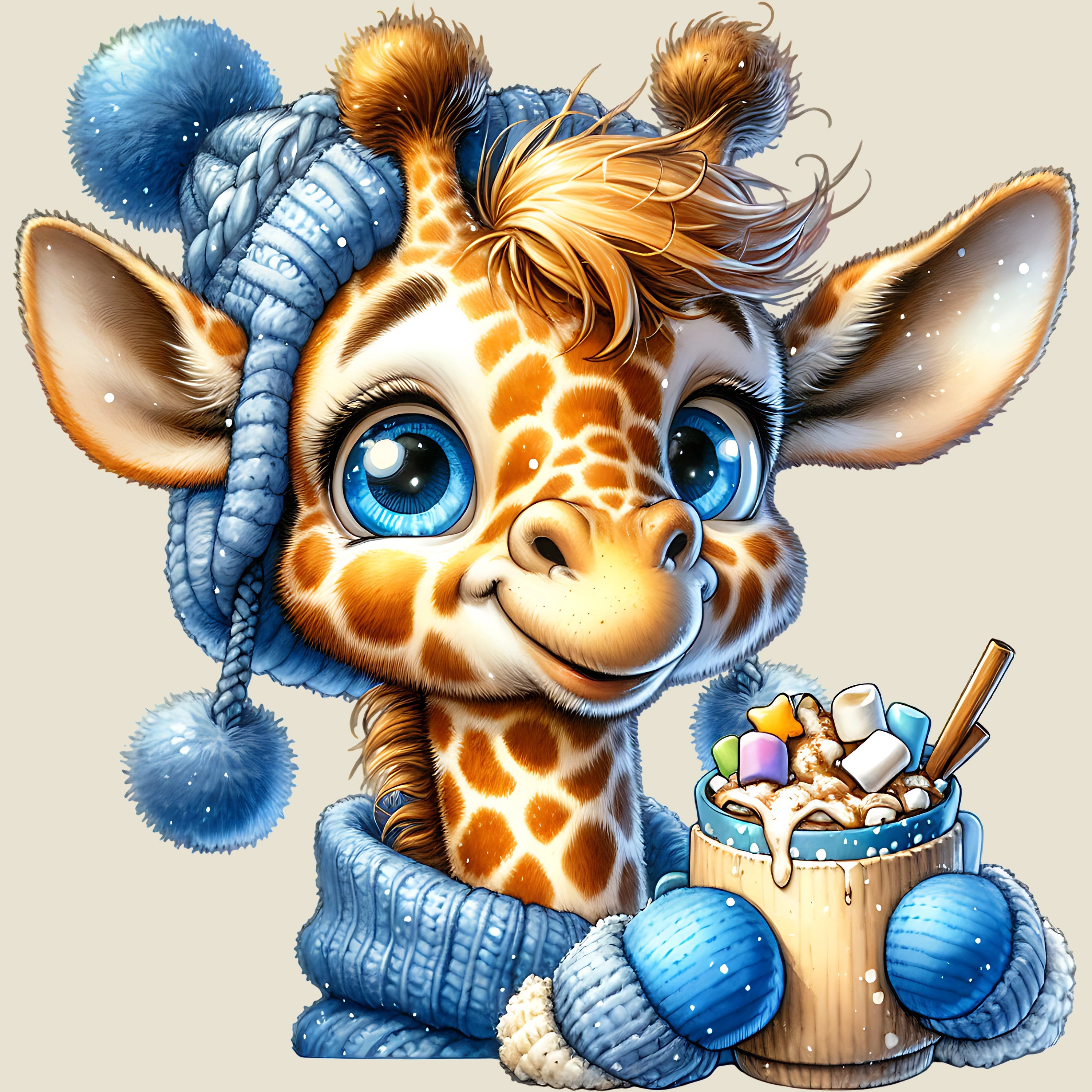 Bügelbild Winter Giraffe Lotti