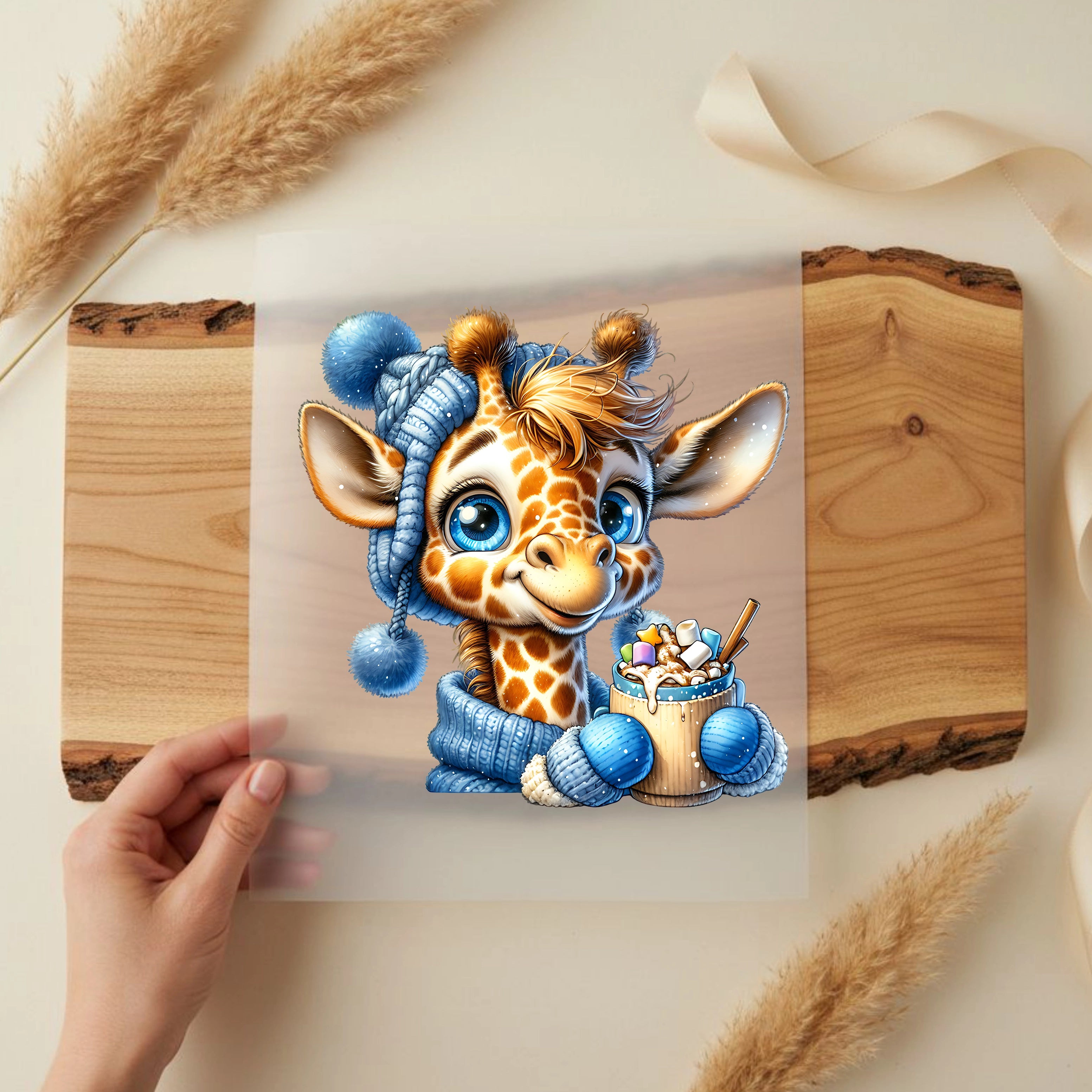 Bügelbild Winter Giraffe Lotti