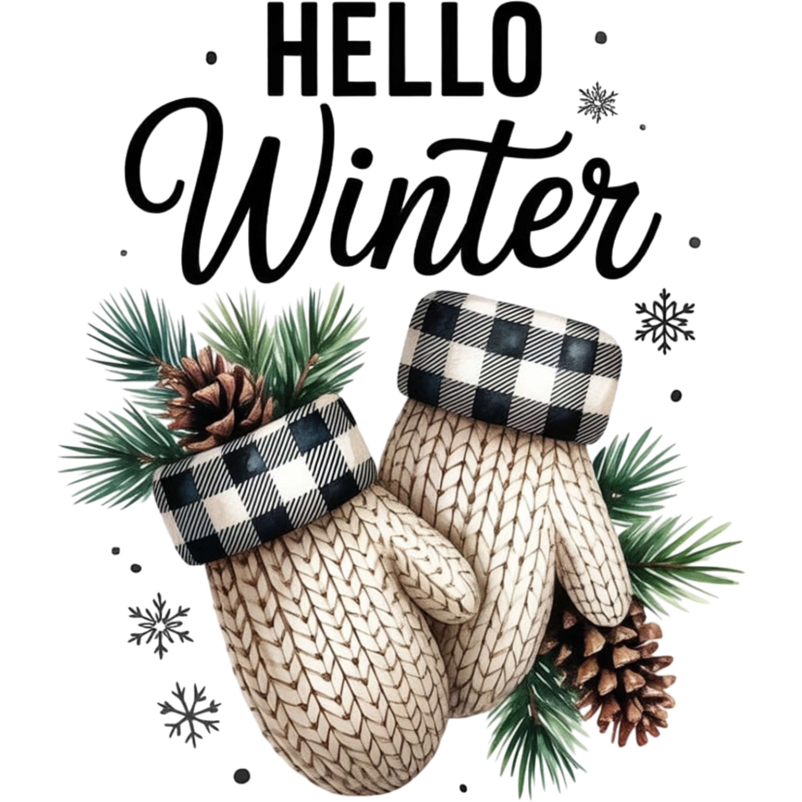 Bügelbild Winter Handschuhzauber