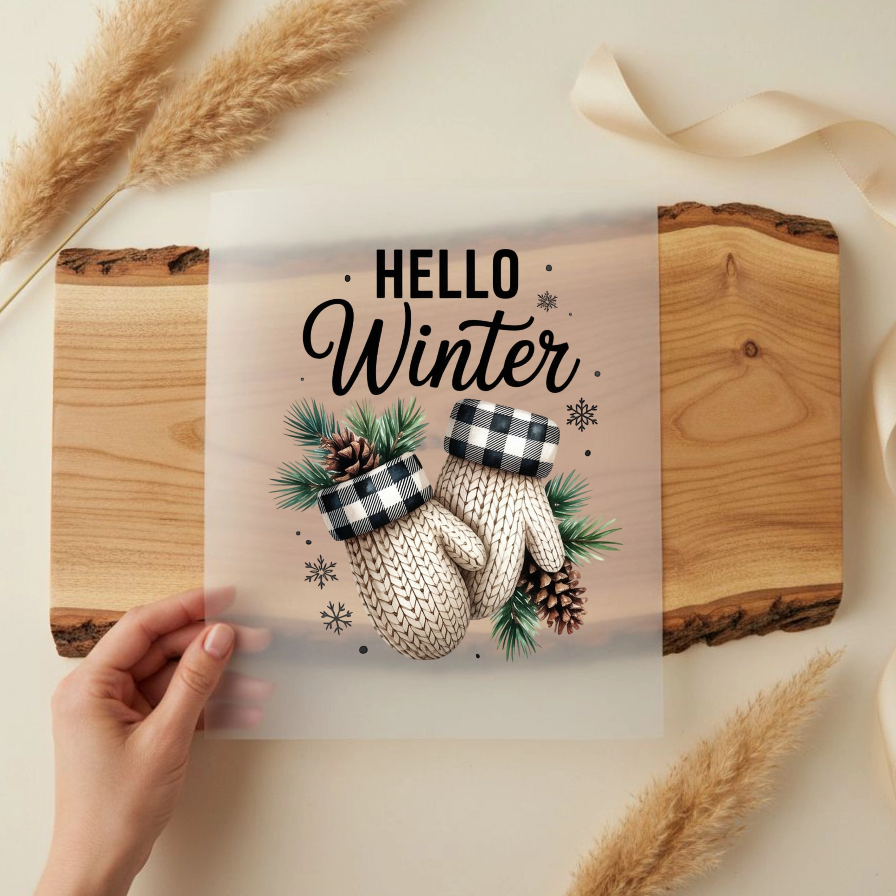 Bügelbild Winter Handschuhzauber