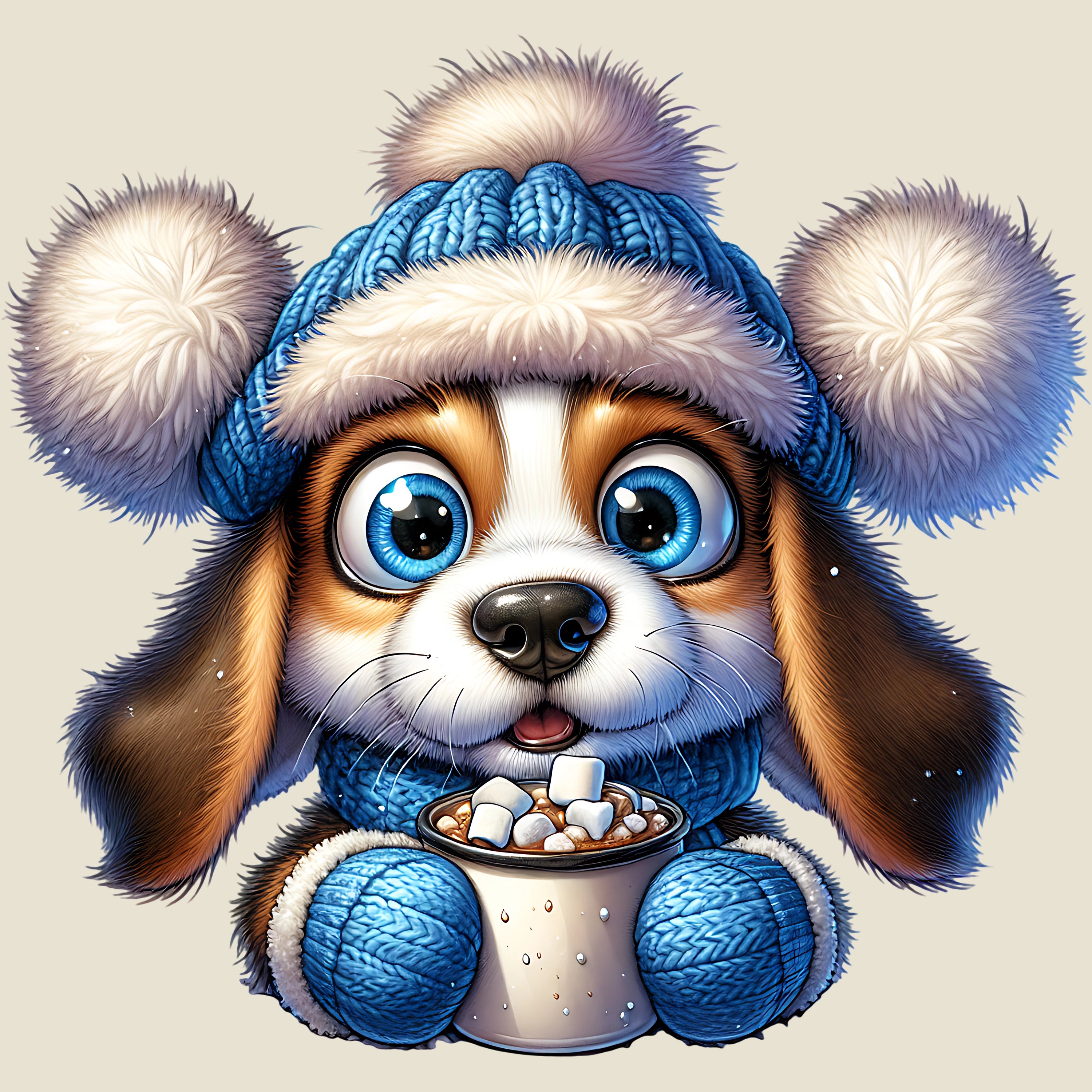 Bügelbild Winter Hund Kakaofreund