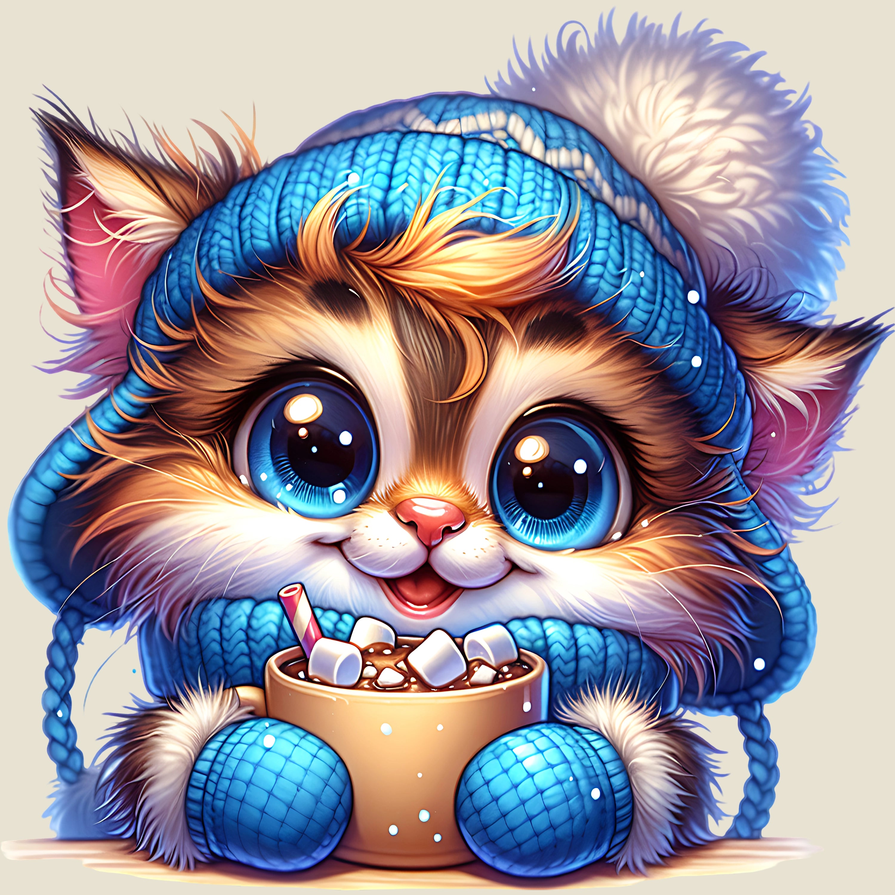 Bügelbild Winter Kätzchen Mila