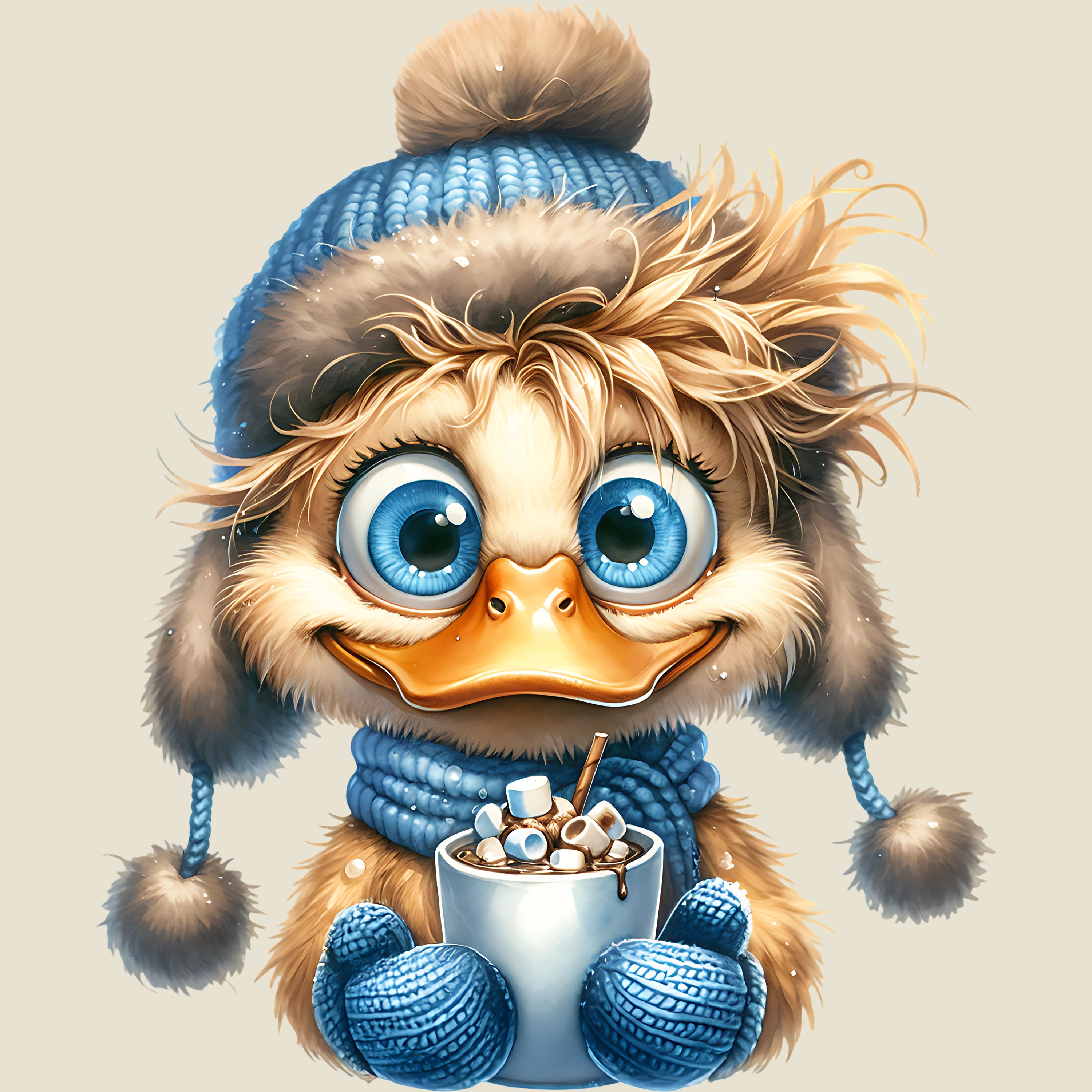 Bügelbild Winter Küken Lene