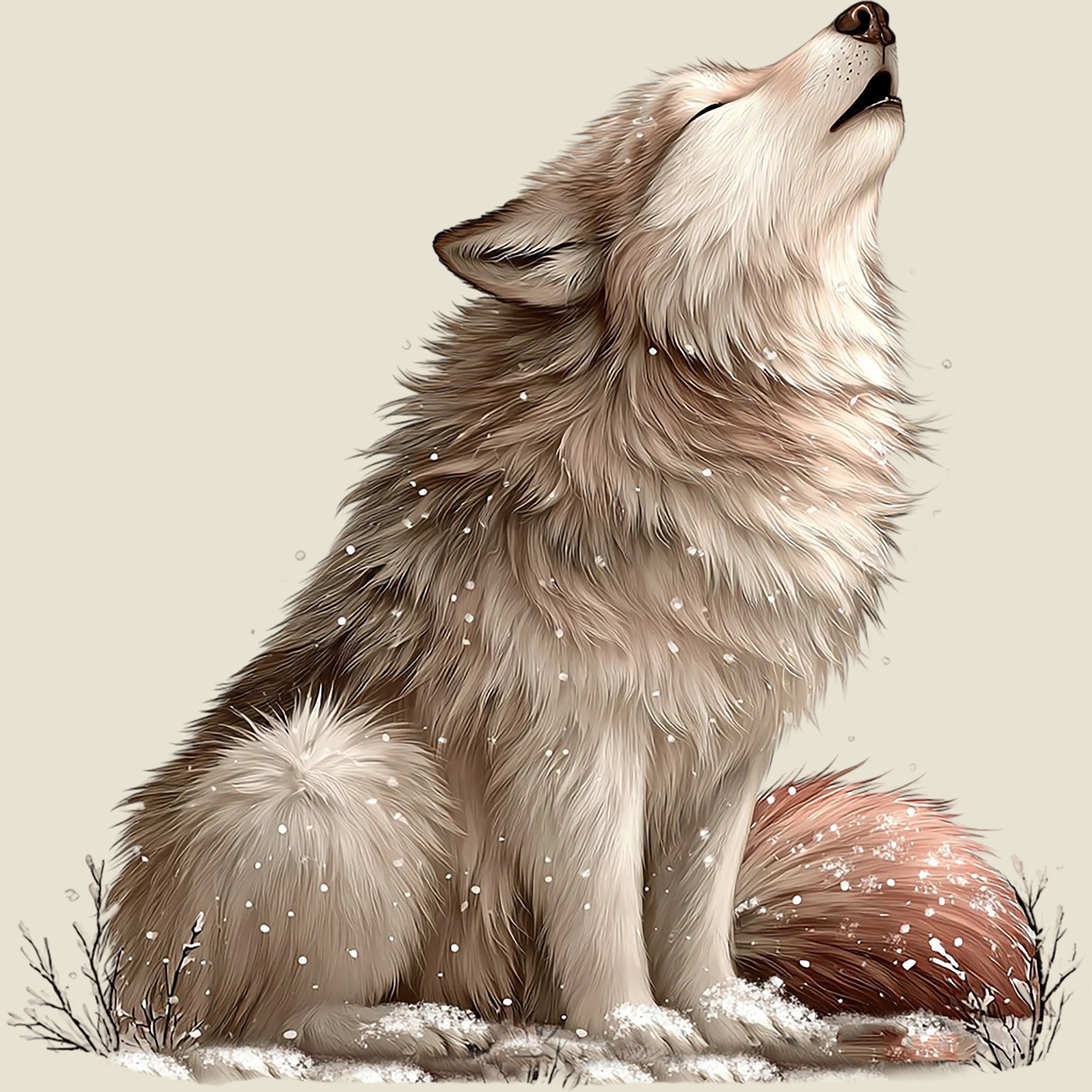 Bügelbild Winter Wolf Finn