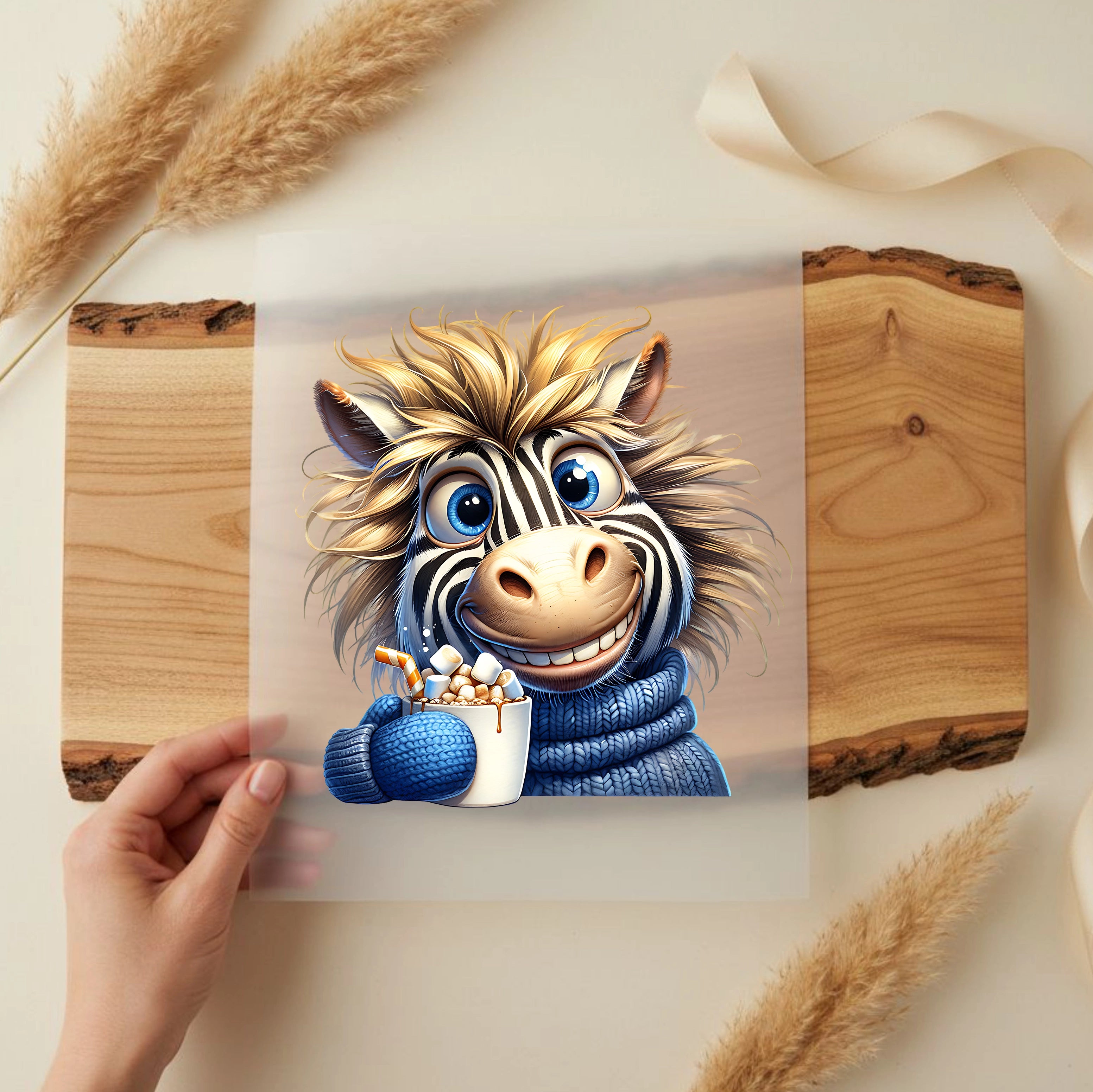 Bügelbild Winter Zebra Zuri