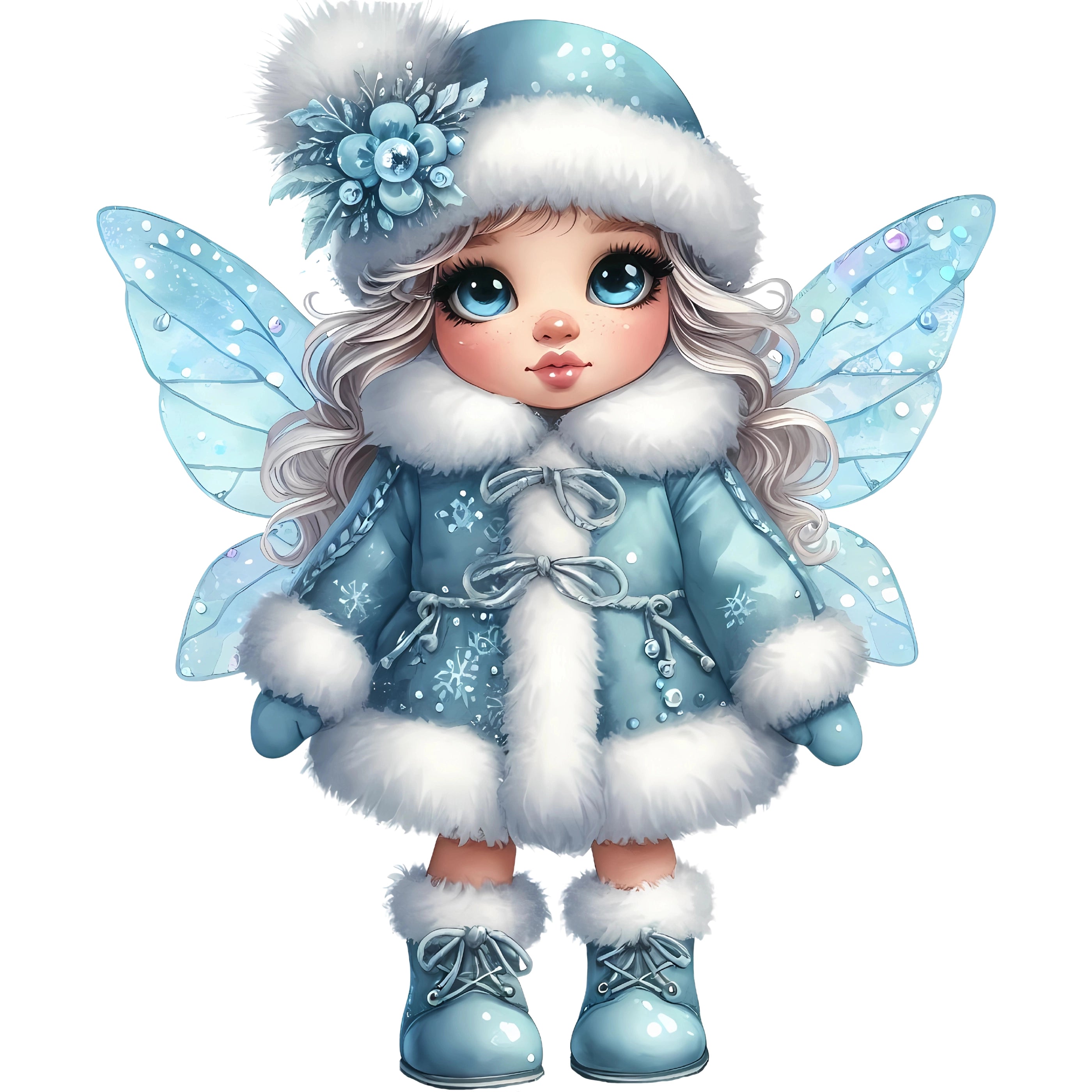 Bügelbild Winterfee Eiszauber Blau