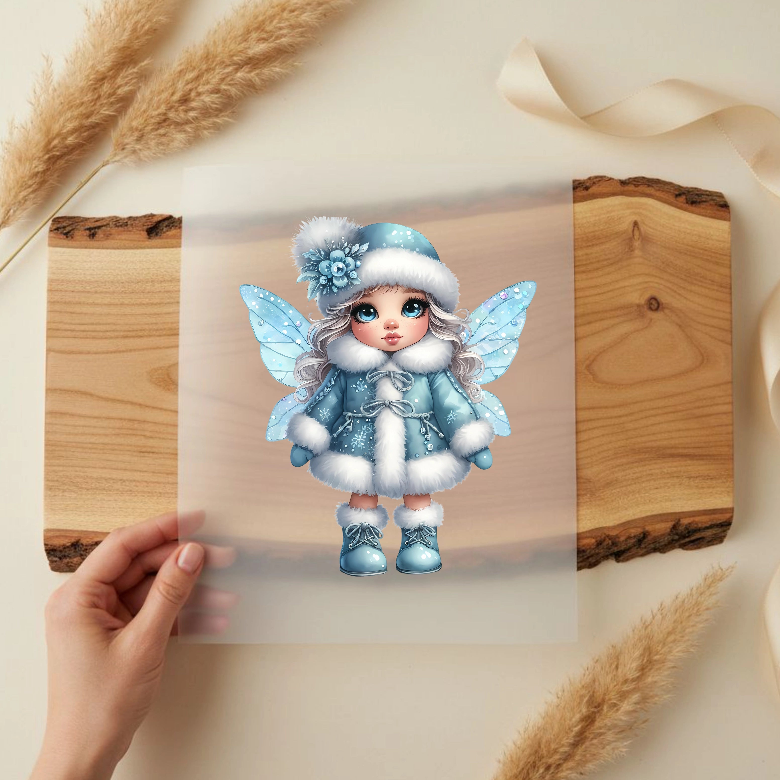 Bügelbild Winterfee Eiszauber Blau