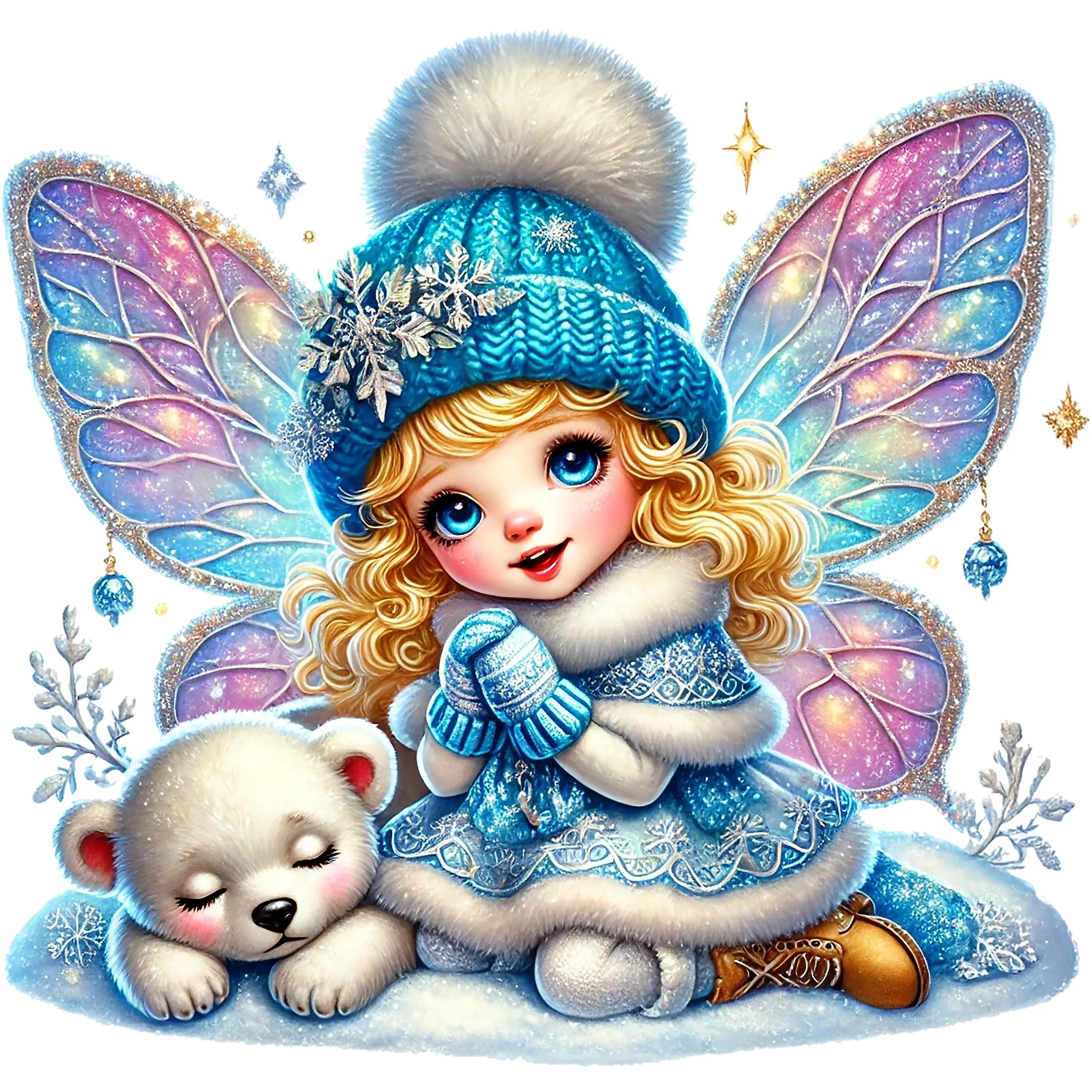 Bügelbild Winterfee Schneeglanz