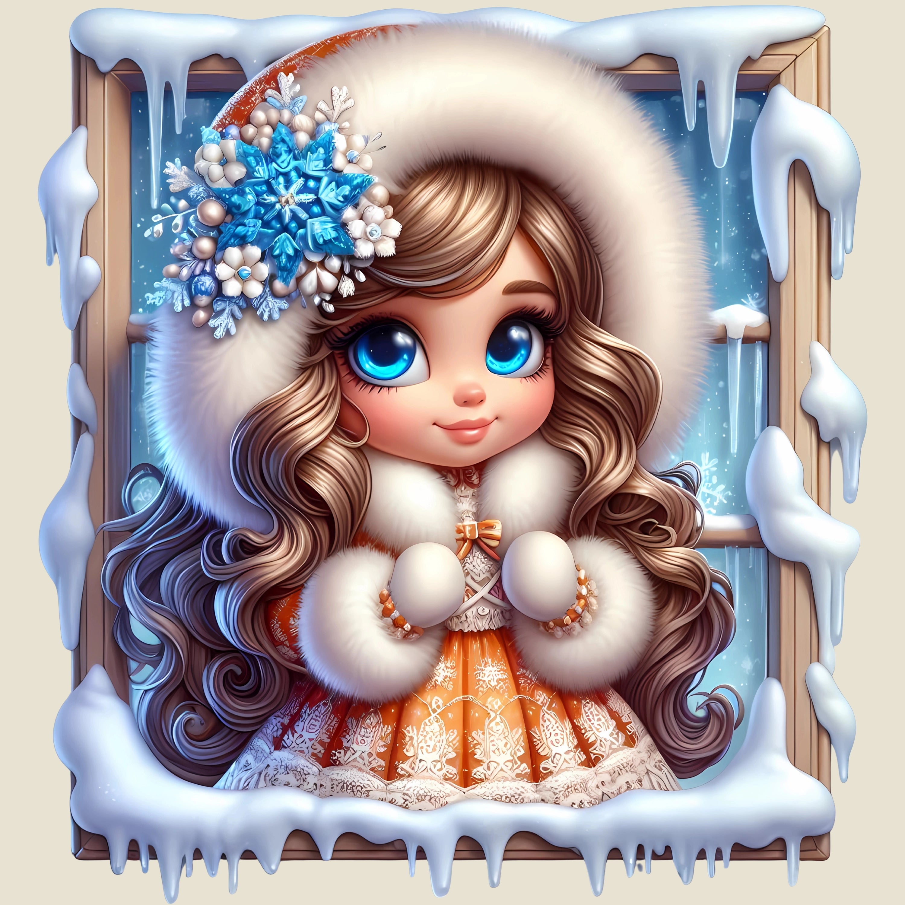 Bügelbild Wintermädchen Alira Eisstern