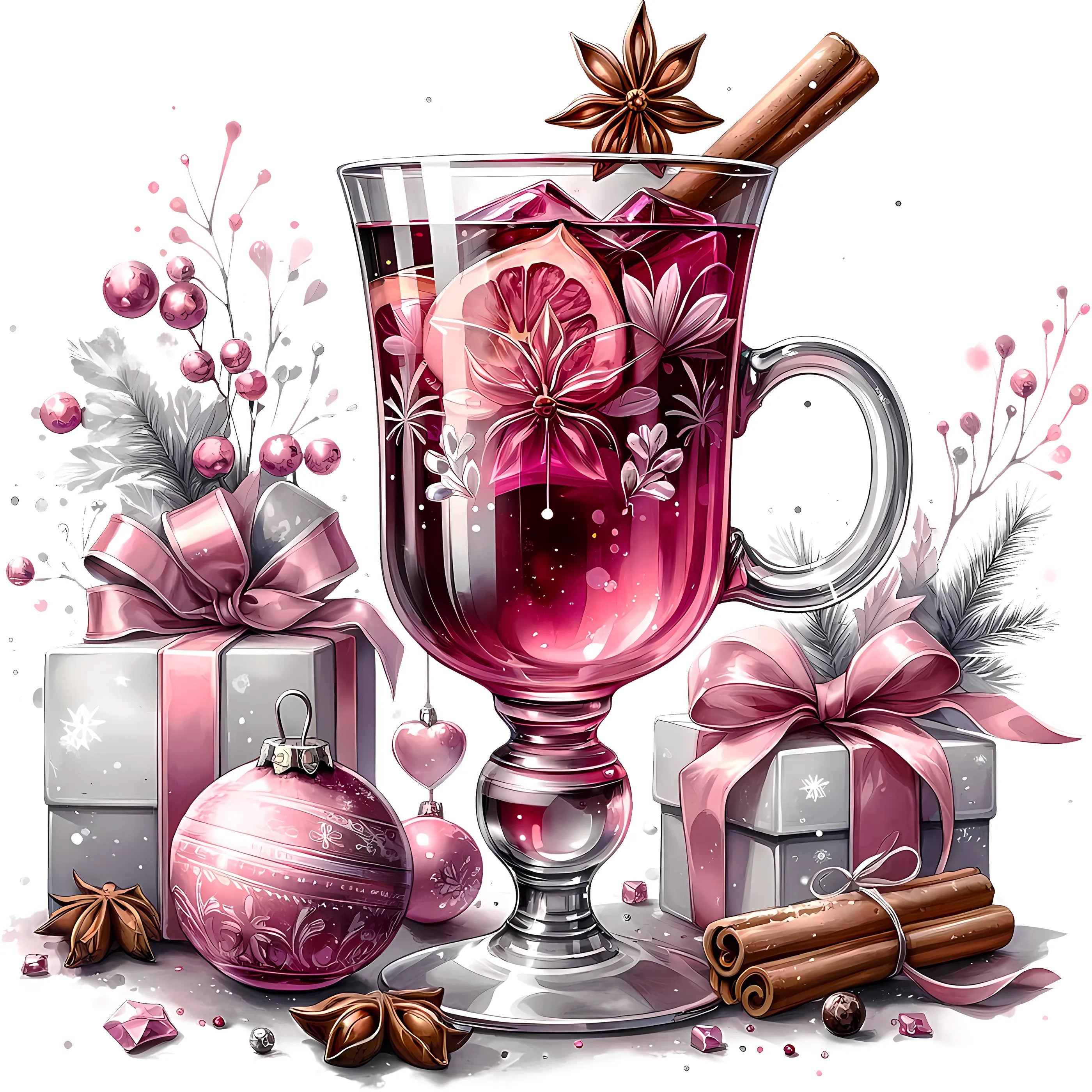 Bügelbild Winterzauber Glühwein