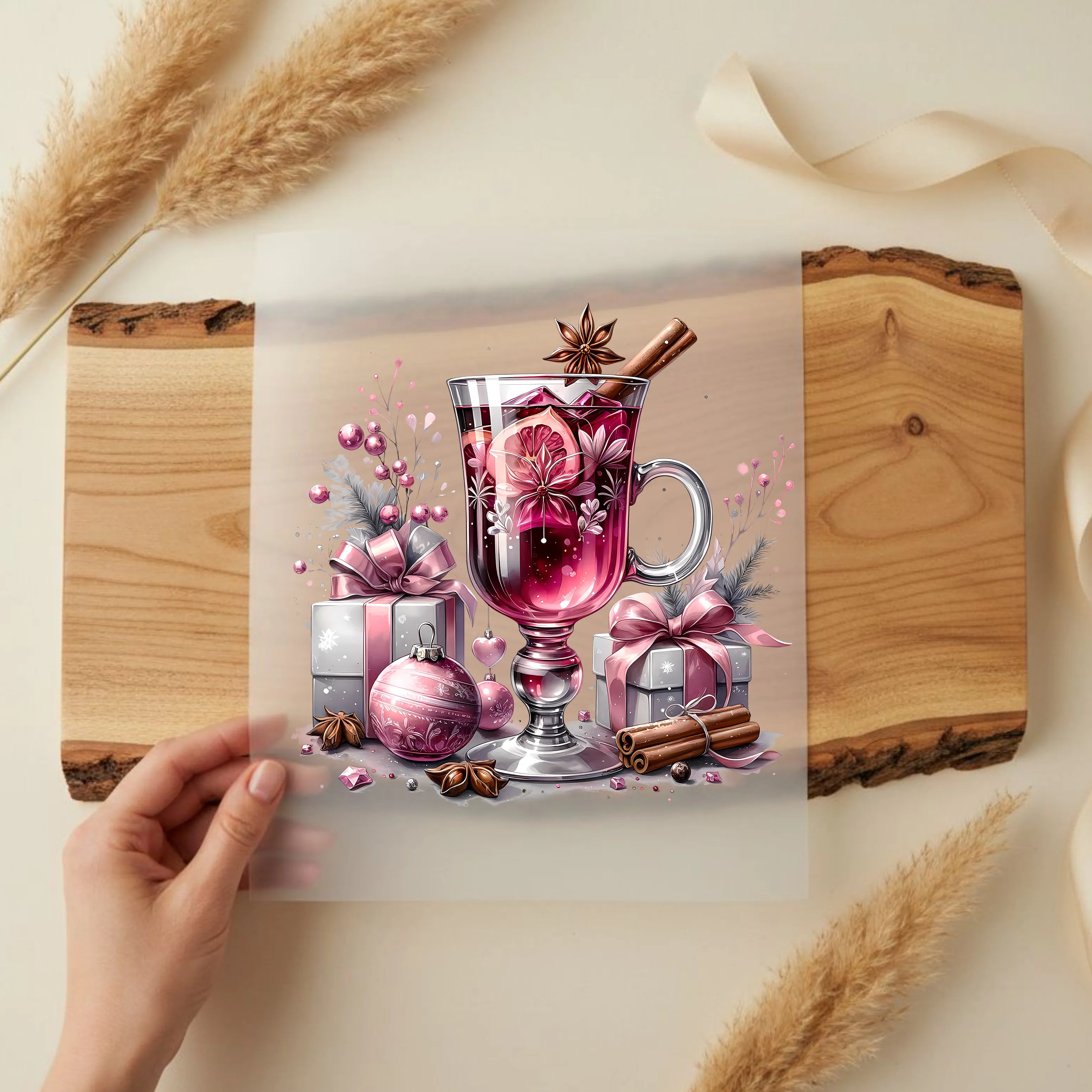 Bügelbild Winterzauber Glühwein