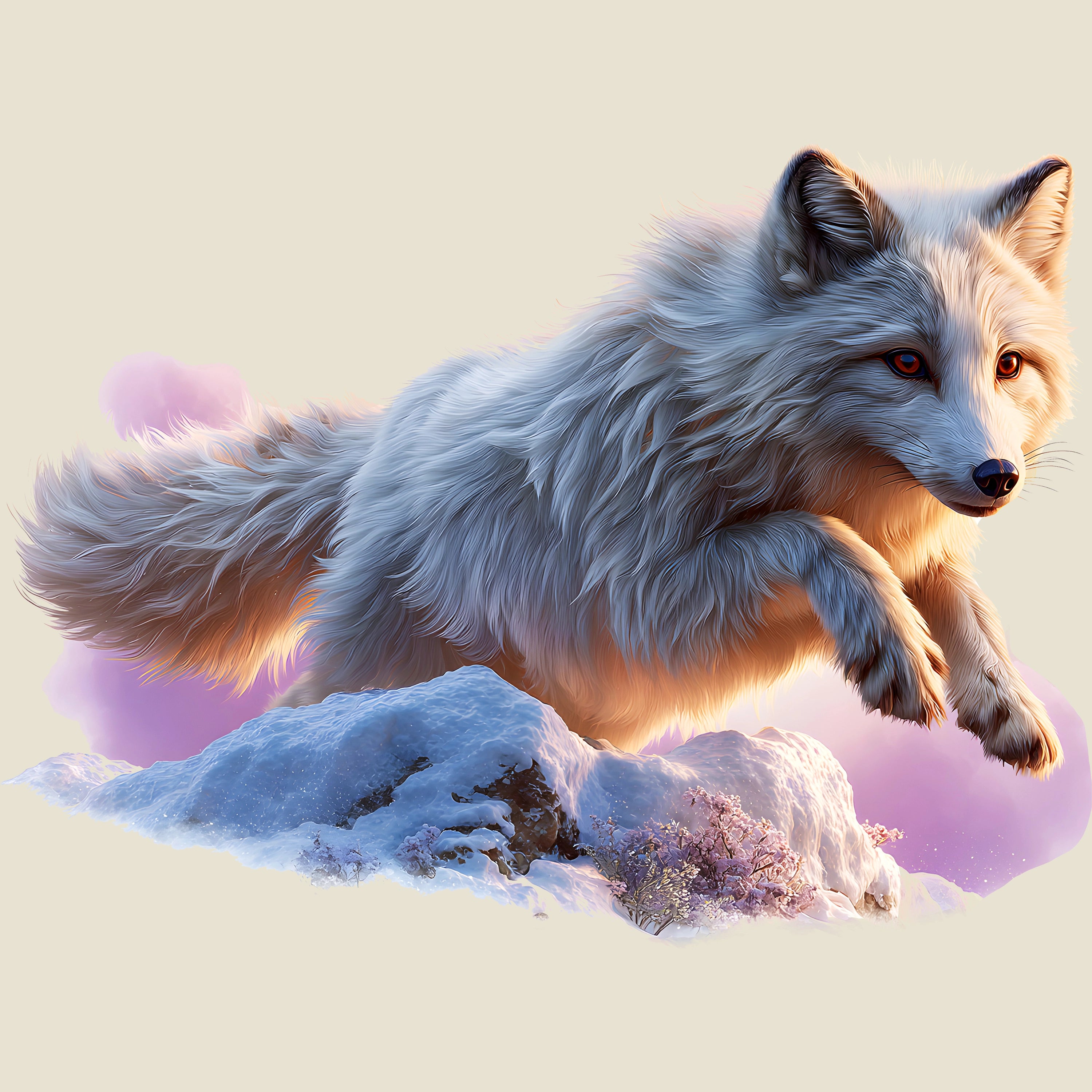 Bügelbild Wolf Schneekraft