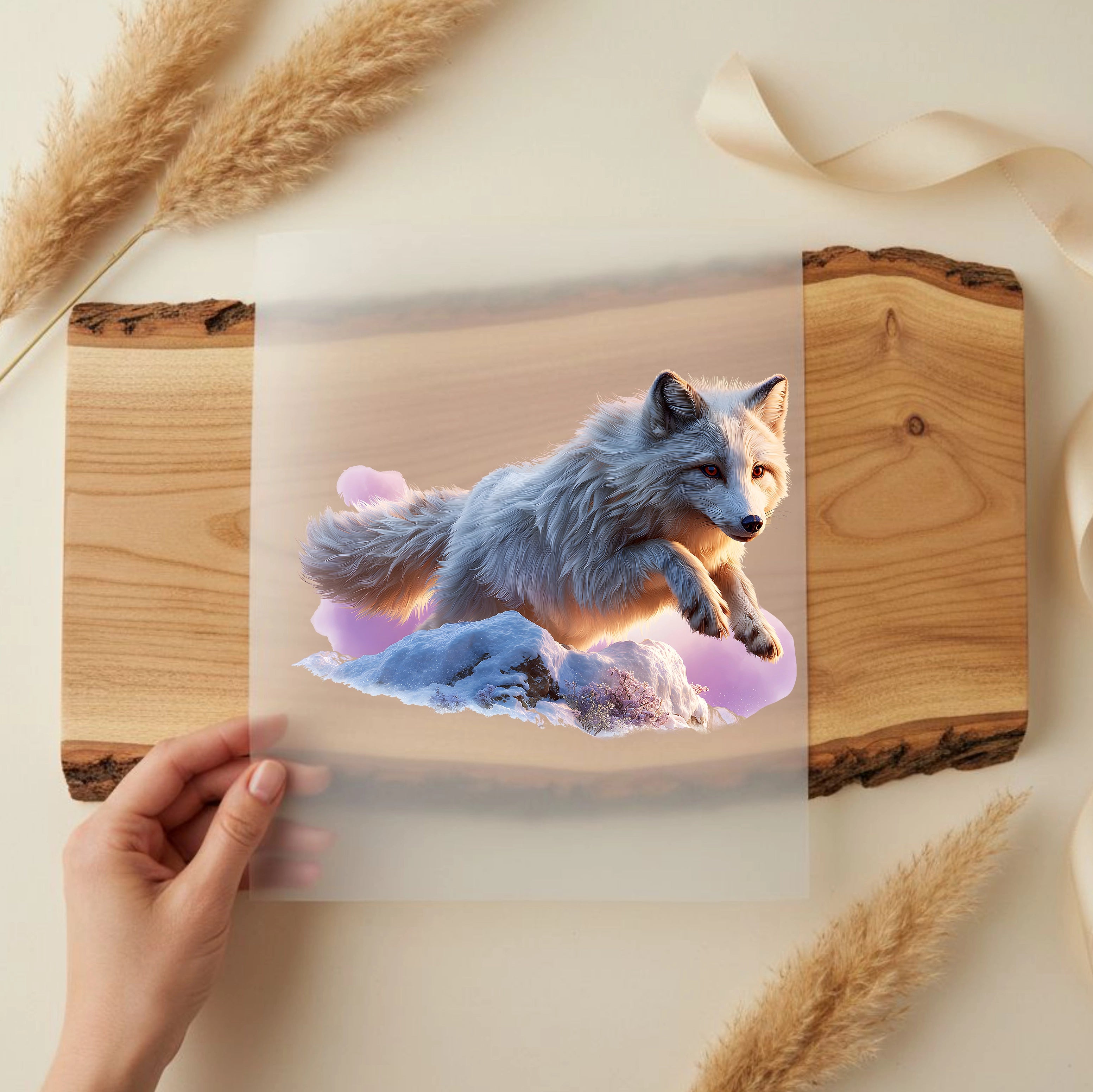 Bügelbild Wolf Schneekraft