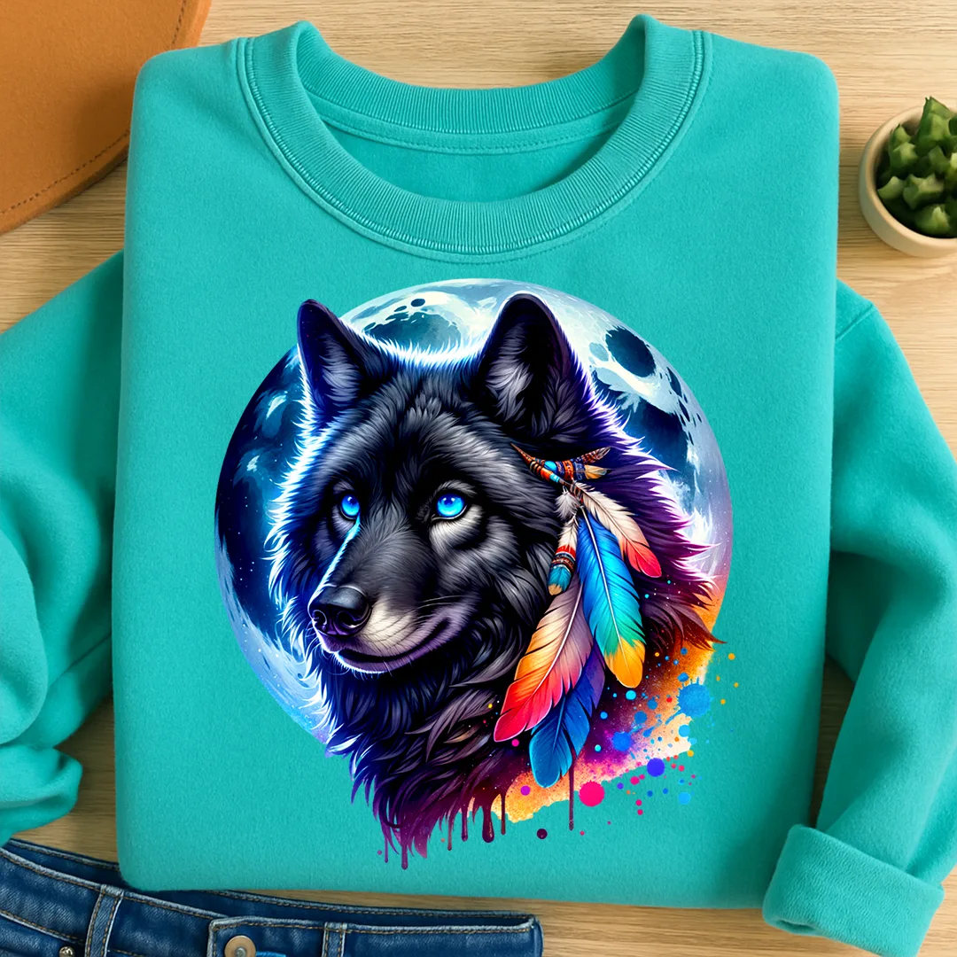 Bügelbild Wolf Vollmondzauber