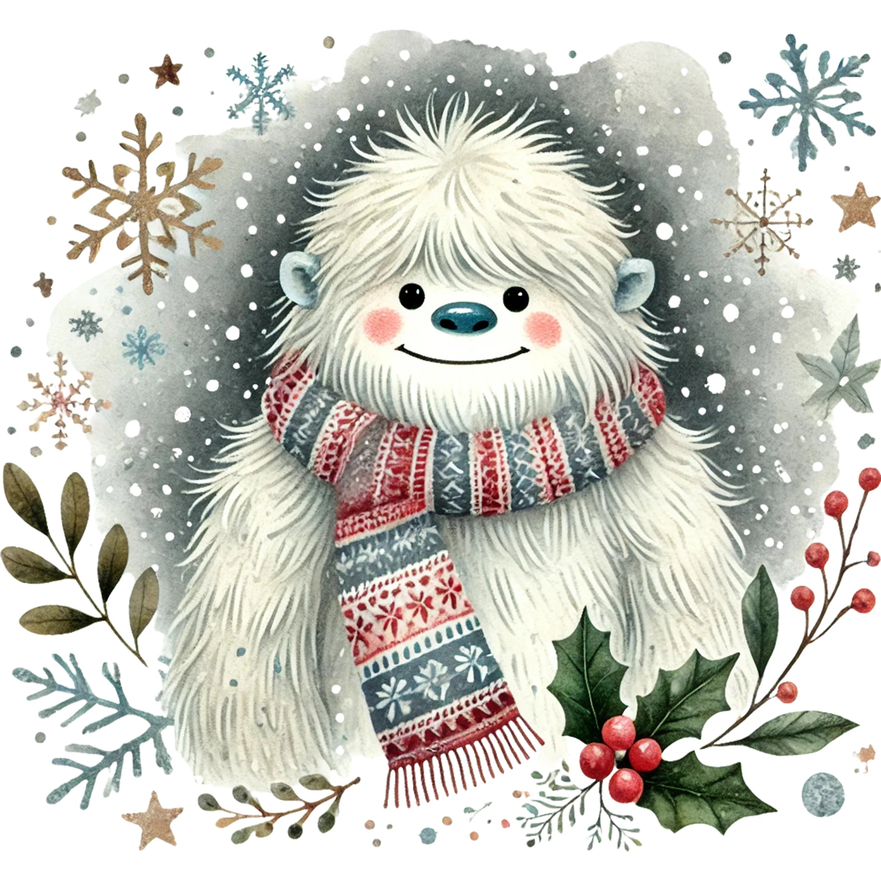 Bügelbild Yeti Schneekönig