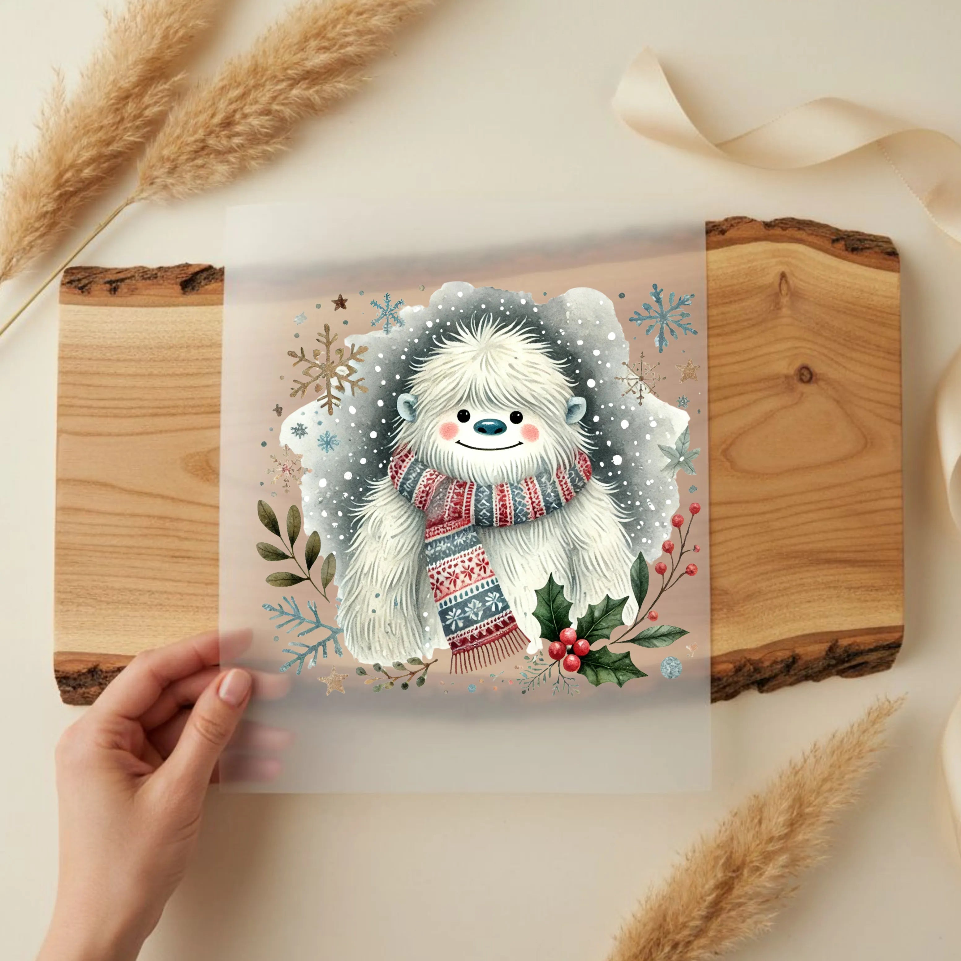 Bügelbild Yeti Schneekönig