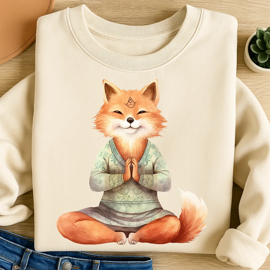 Bügelbild Yoga Fuchs Spirit